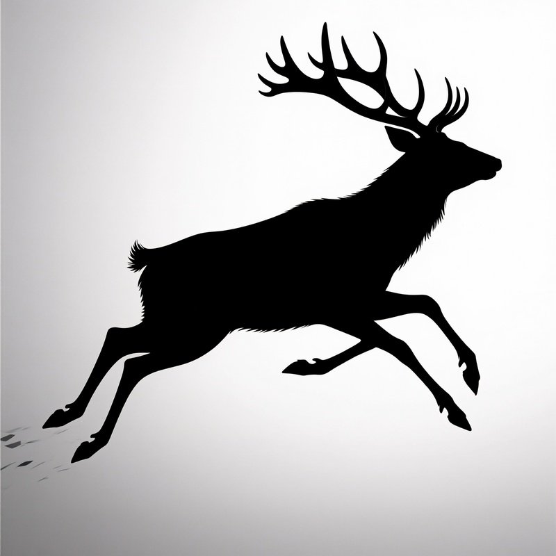 A Leaping Deer Silhouette Deer Silhouette