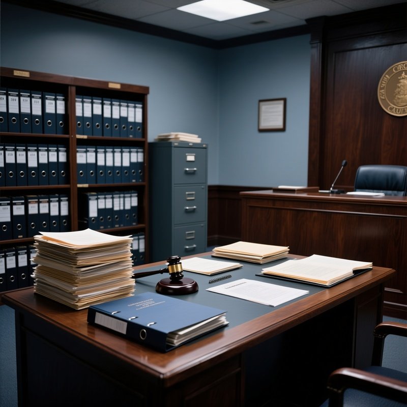 A Legal Archive With Court Documents And Legal Files