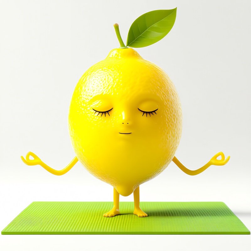 A Lemon Meditating On A Yoga Mat2