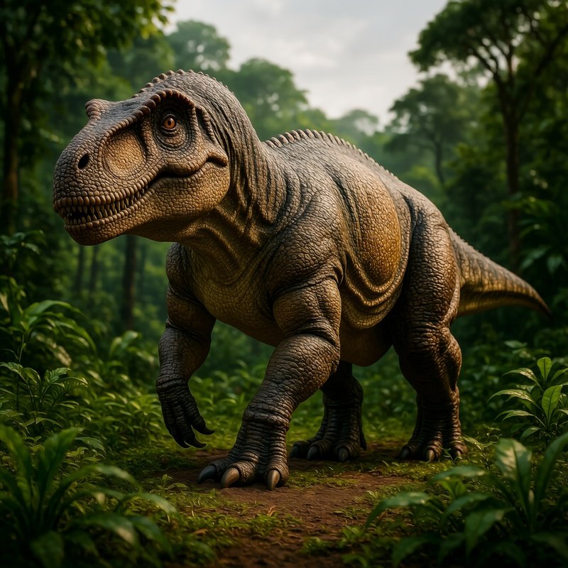 A Life Size Reconstruction Of An Edmontosaurus Dinosaur