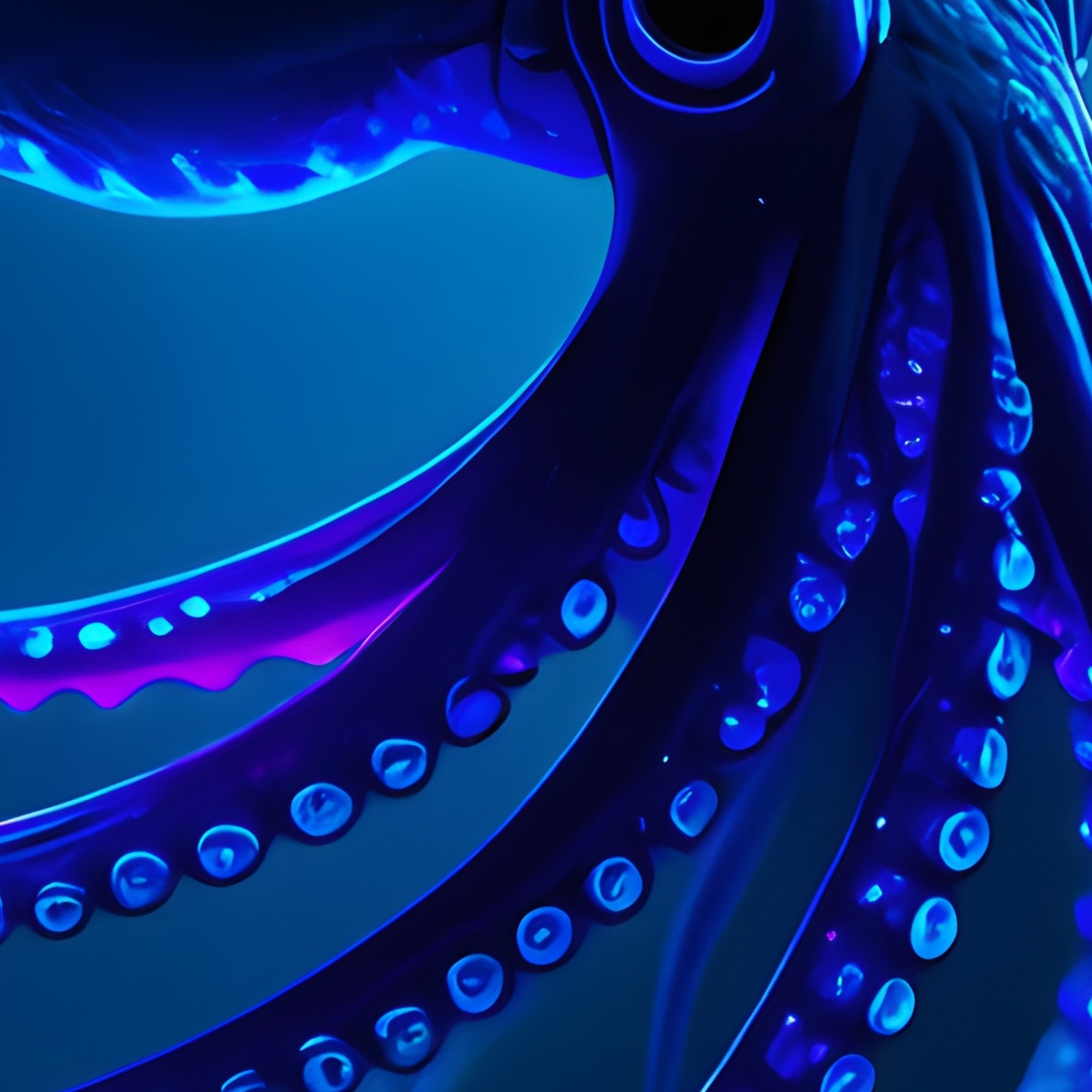 A Living Giant Squid Drifting Gracefully Through The Twilight Zone Of The Deep Sea - Full Resolution Quality Preview