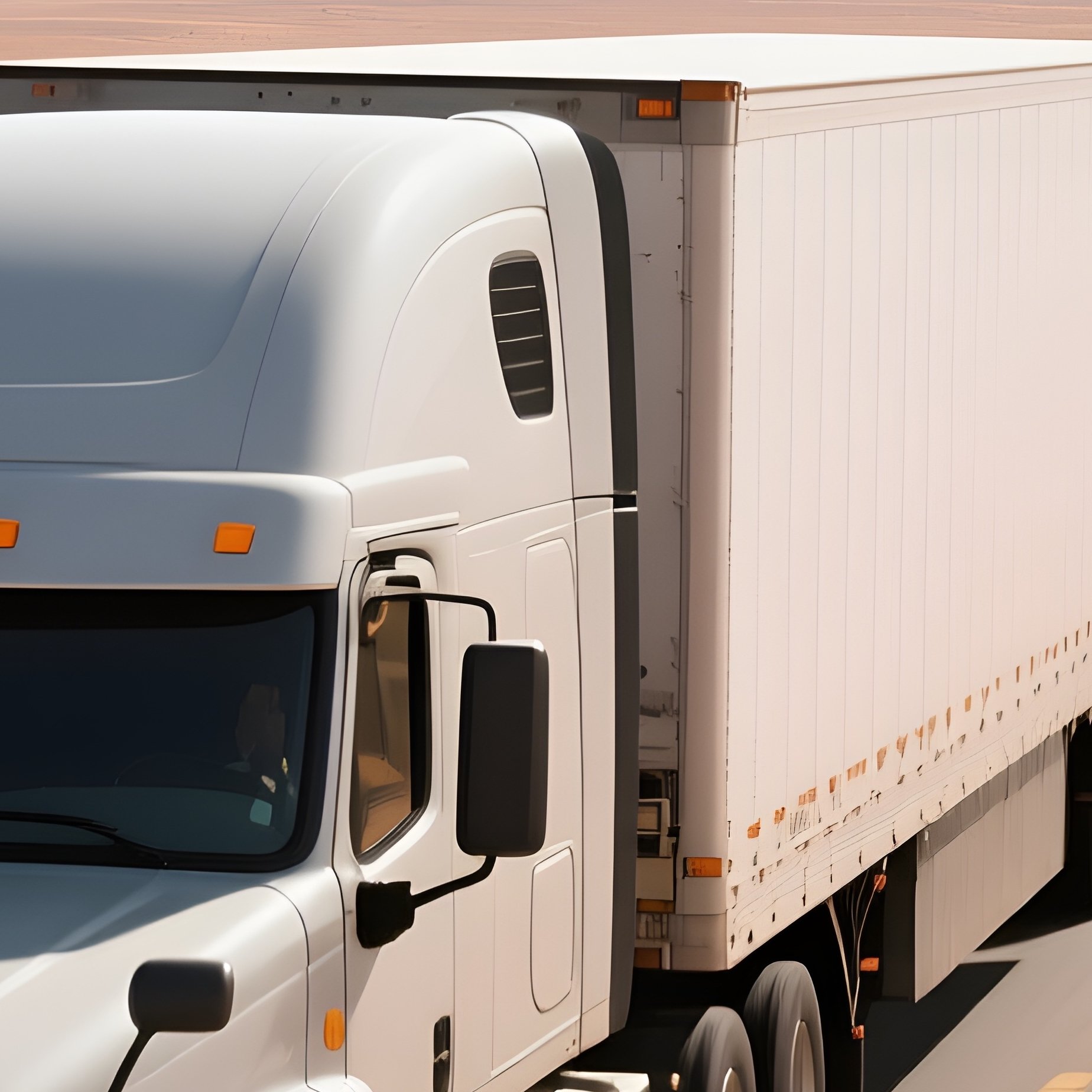 A Long Distance Freight Truck Driving Across A Desert Highway - Full Resolution Quality Preview