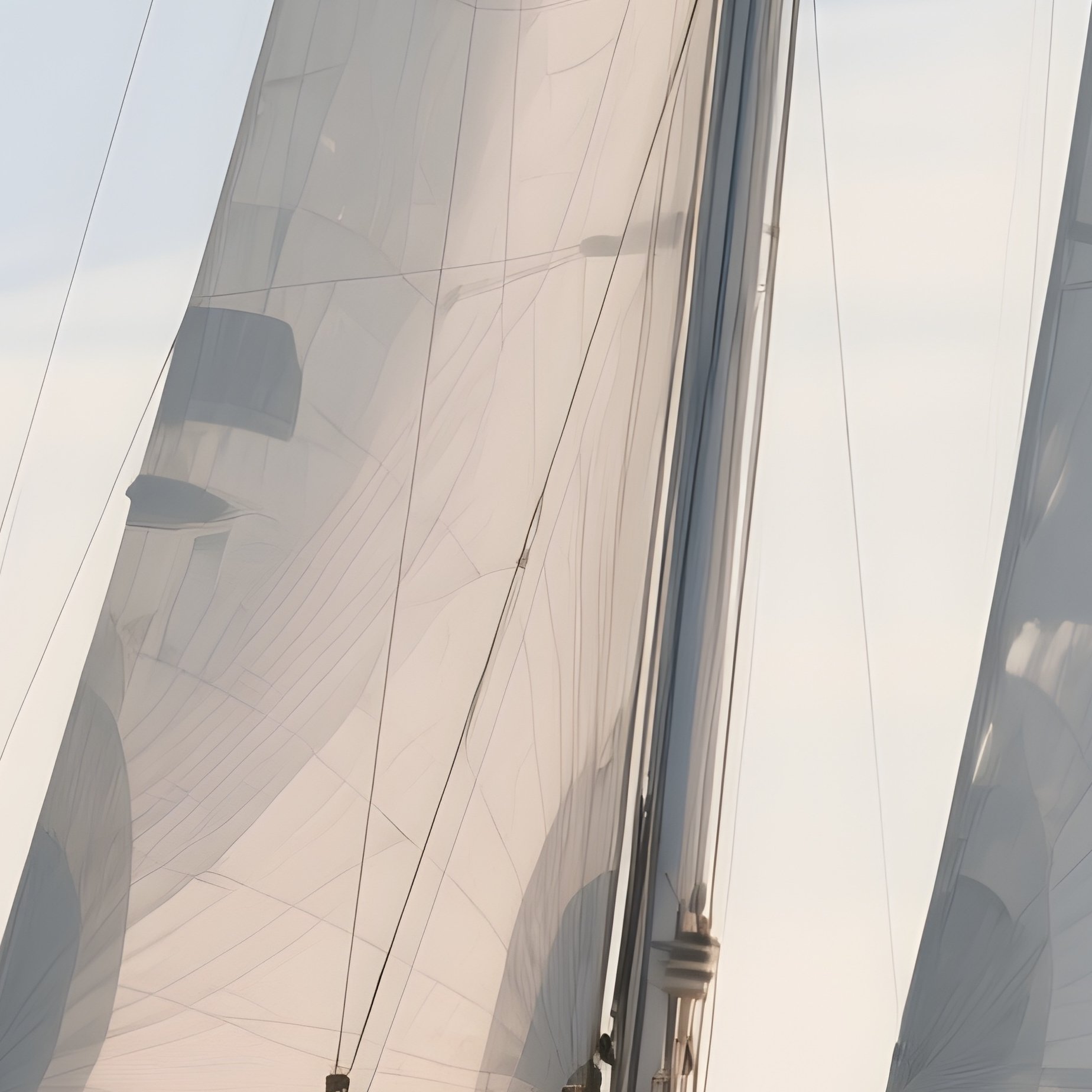 A Long Distance Sailing Yacht Navigating Across Mild Ocean Winds - Full Resolution Quality Preview