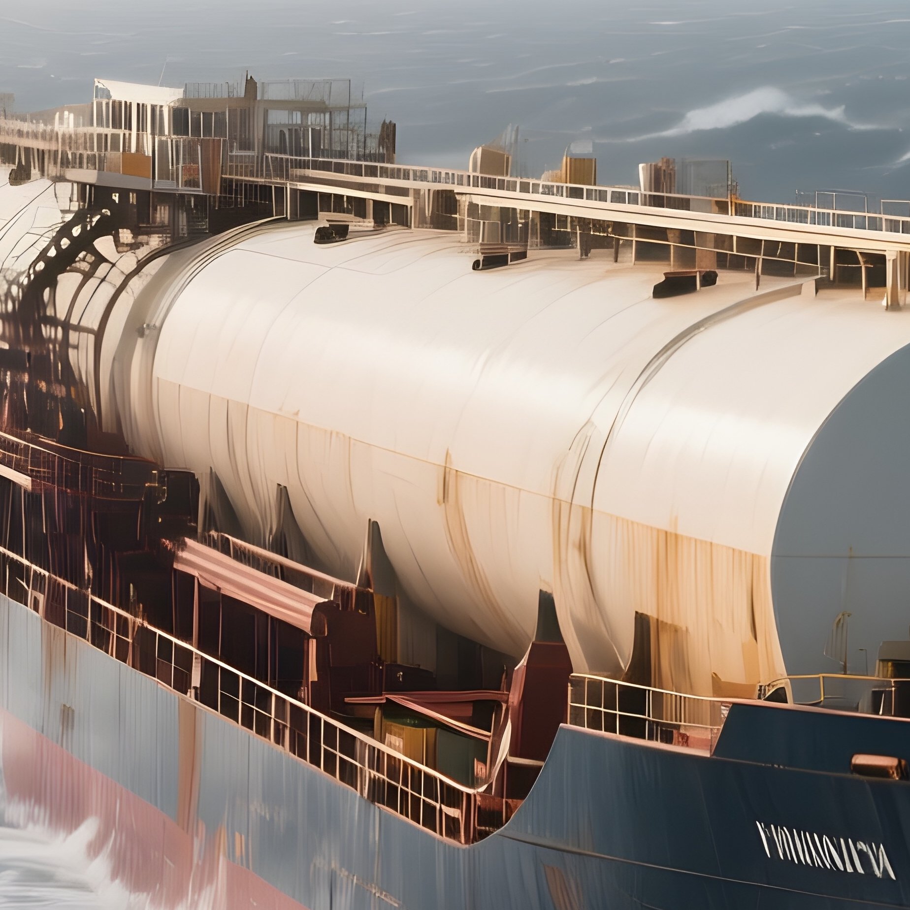 A Long Tanker Navigating Harsh Open Ocean Winds - Full Resolution Quality Preview