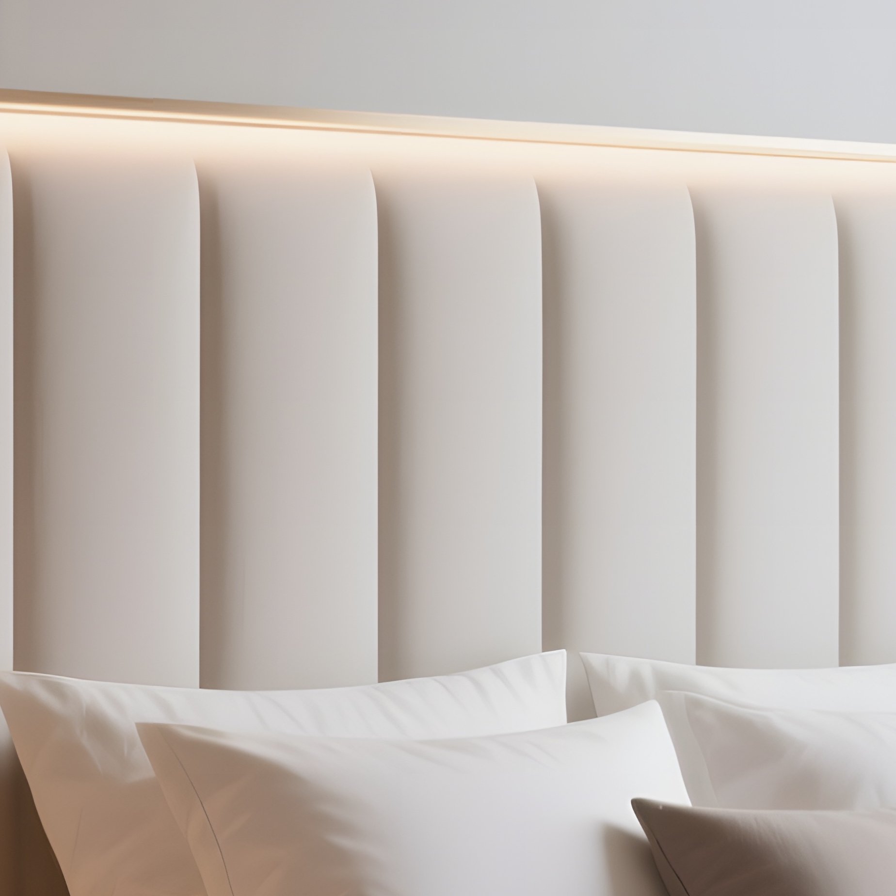 A Luxury Bedroom With A Custom Headboard, Integrated Bedside Lighting, And Calm Color Palette - Full Resolution Quality Preview