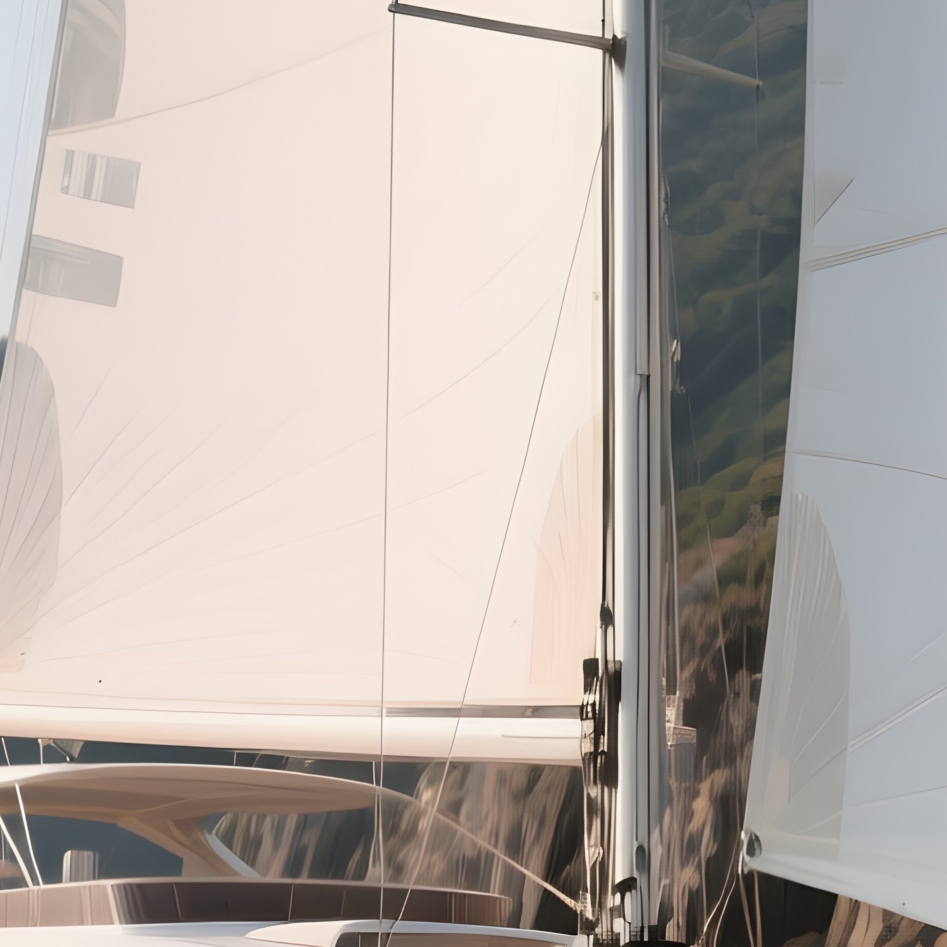 A Luxury Sailing Yacht Passing Near A Rocky Coastline - Full Resolution Quality Preview