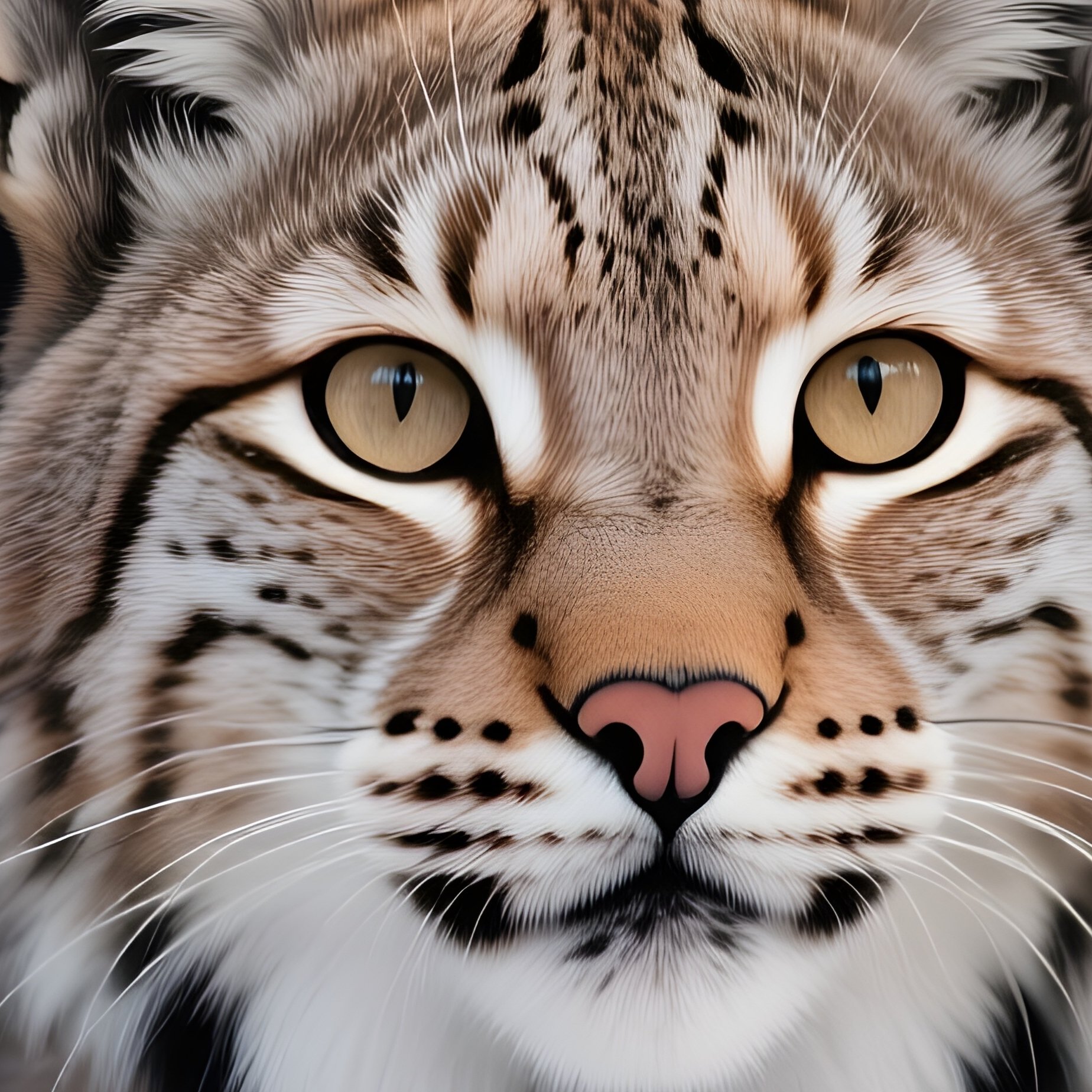 A Lynx Gazing From Inside A Hollow Frozen Log. - Full Resolution Quality Preview