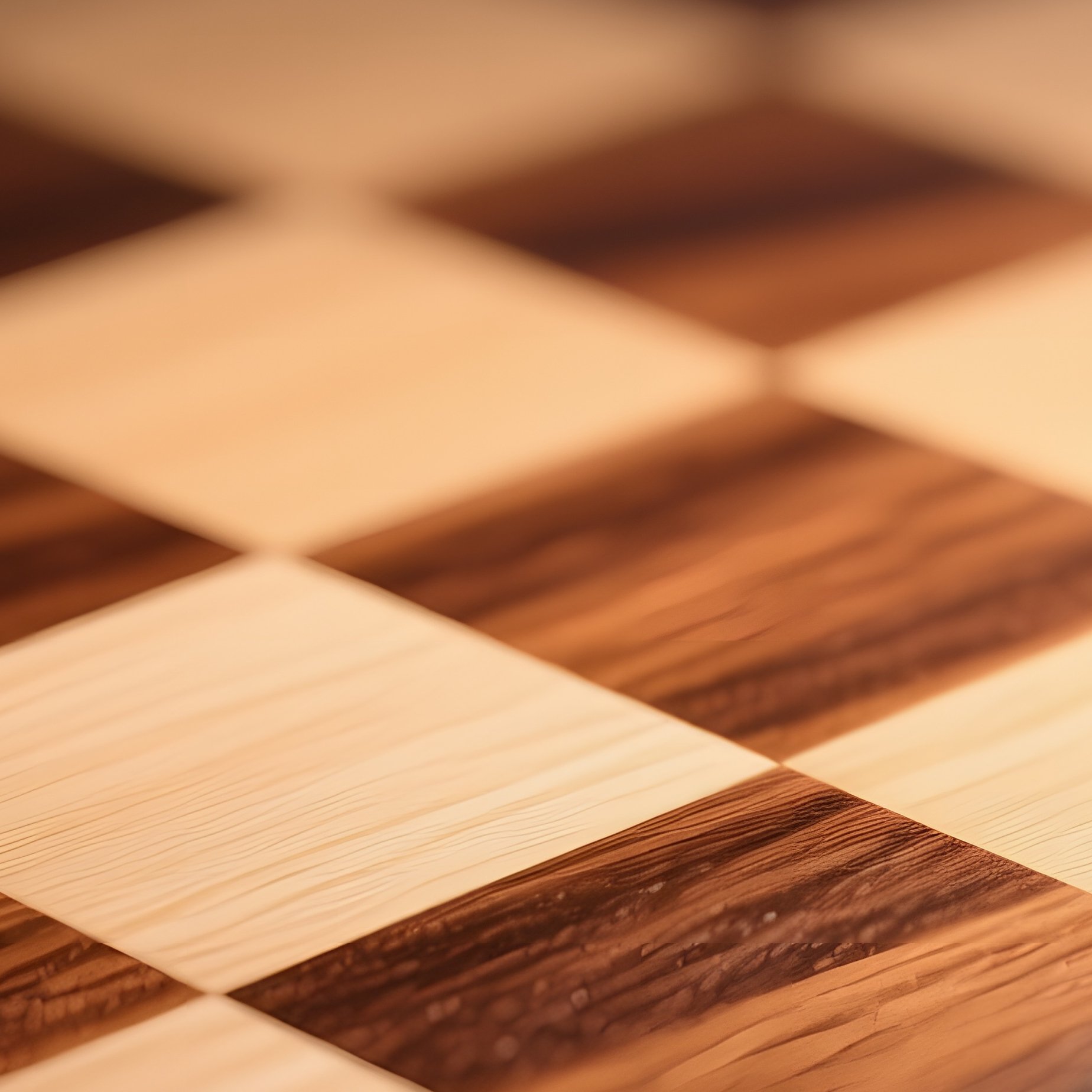 A Macro View Of A Wooden Chessboard Square, Alternating Light Maple And Dark Walnut Grains - Full Resolution Quality Preview