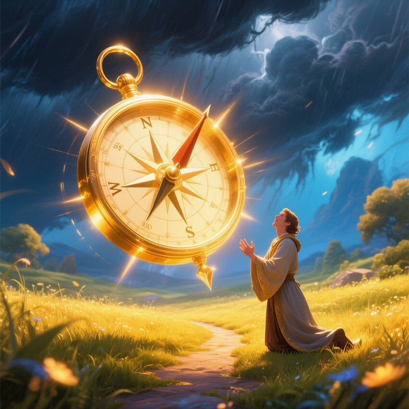 A Magical Golden Compass Pointing Toward Desire