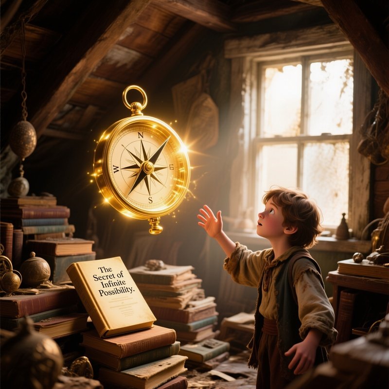 A Magical Golden Compass Pointing Toward Desire 3