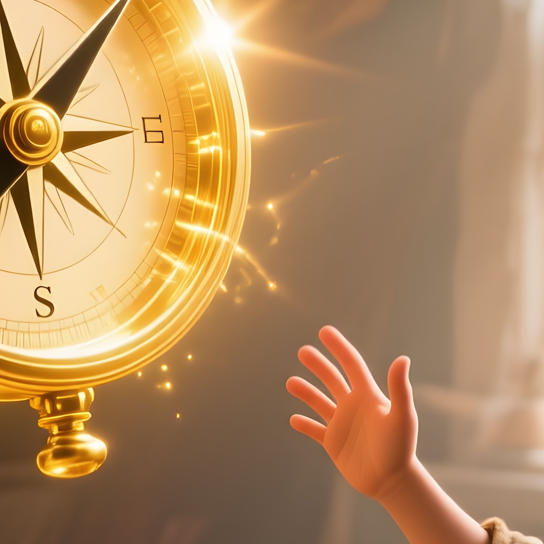 A Magical Golden Compass Pointing Toward Desire 3 - Full Resolution Quality Preview