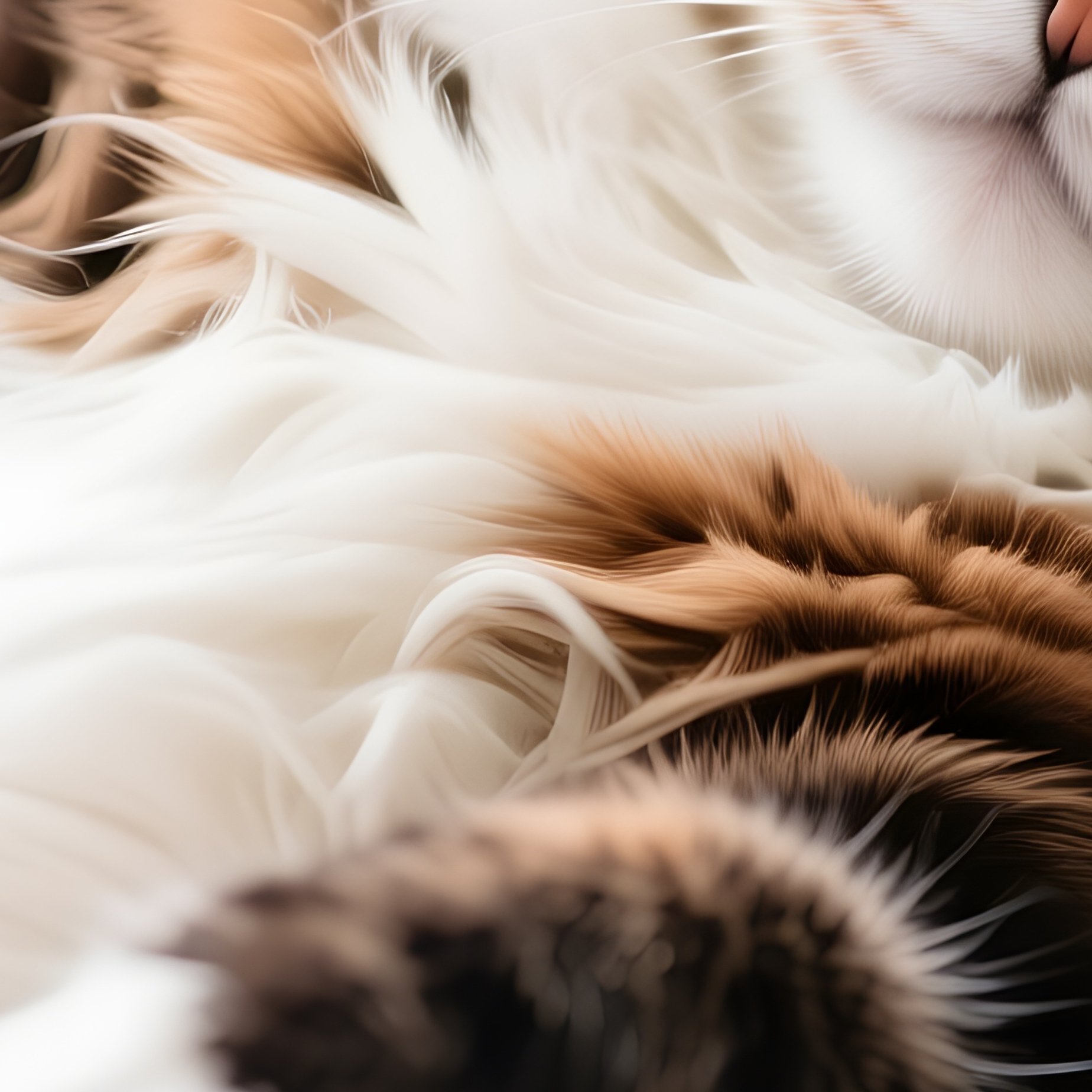 A Maine Coon Cat Sleeping On Back Exposing Belly - Full Resolution Quality Preview