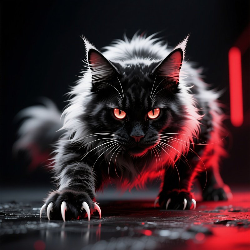 A Maine Coon In Hunting Mode Digital Art