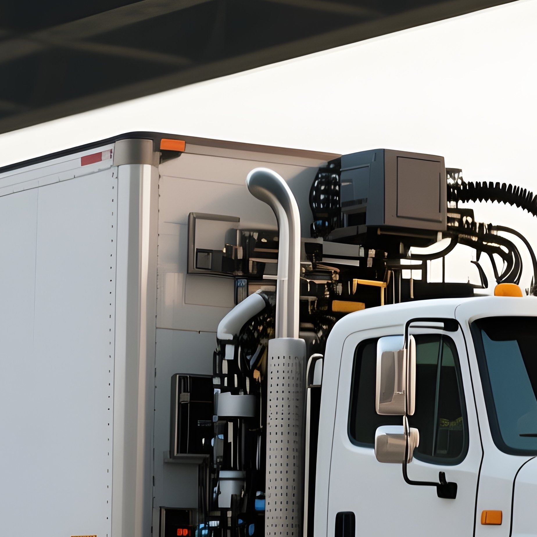 A Maintenance Truck Parked Under A Highway Bridge - Full Resolution Quality Preview