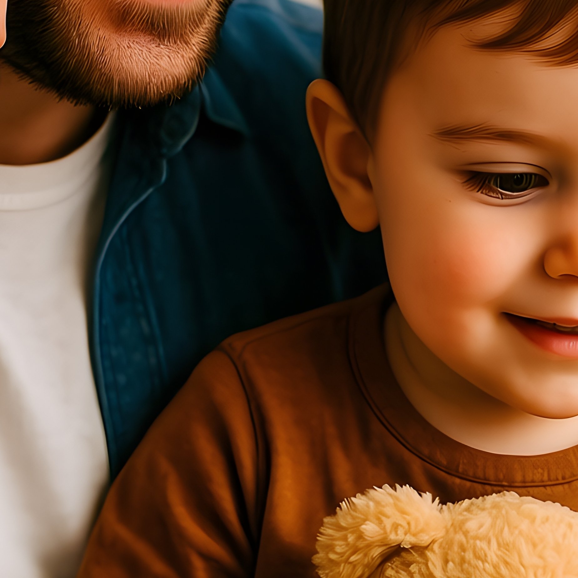 A Man And A Child Using A Laptop Family Technology - Full Resolution Quality Preview