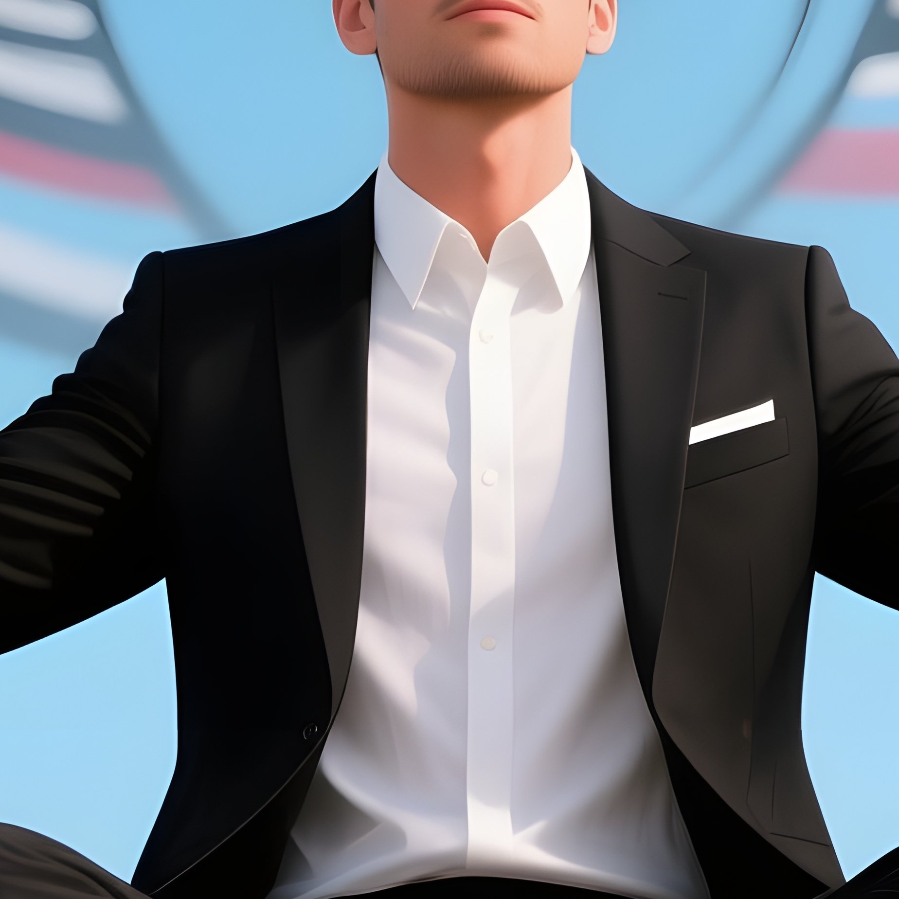 A Man Sitting On A Hillside Surrealism Digital Art - Full Resolution Quality Preview