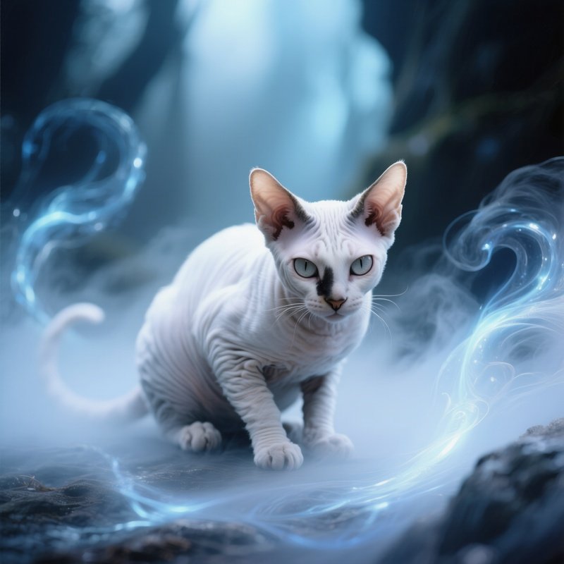 A Manx Cat Hunting Mode Mystical