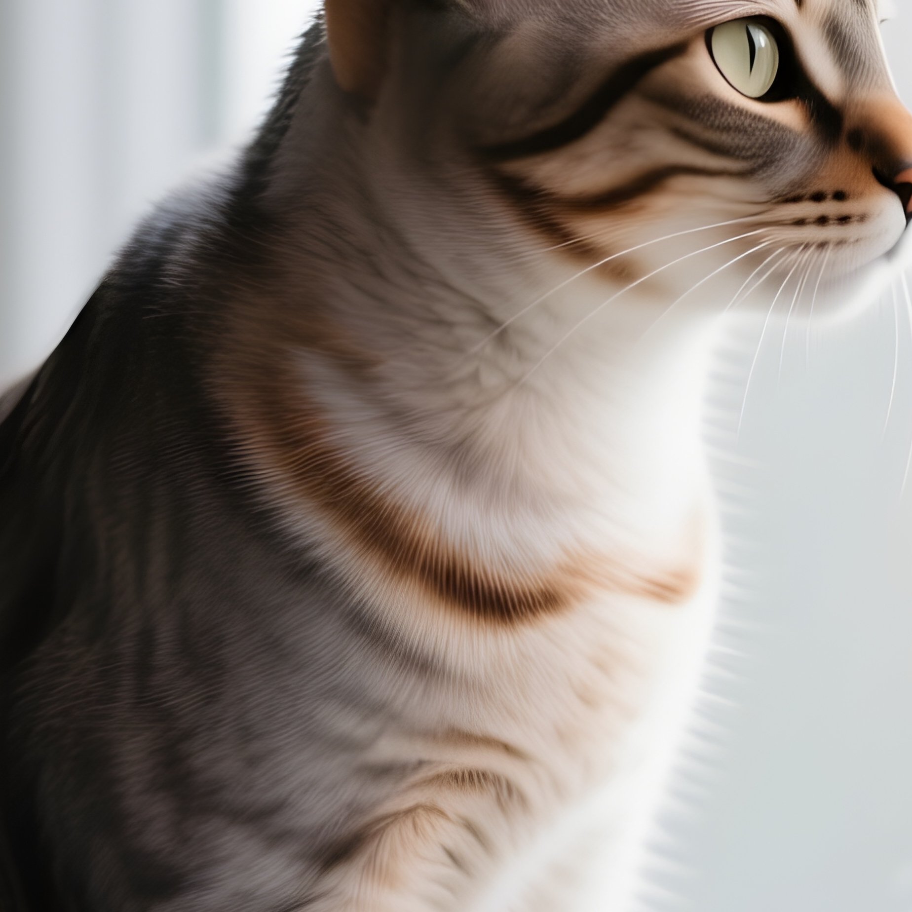 A Manx Cat Perched On A Windowsill Looking Outside - Full Resolution Quality Preview