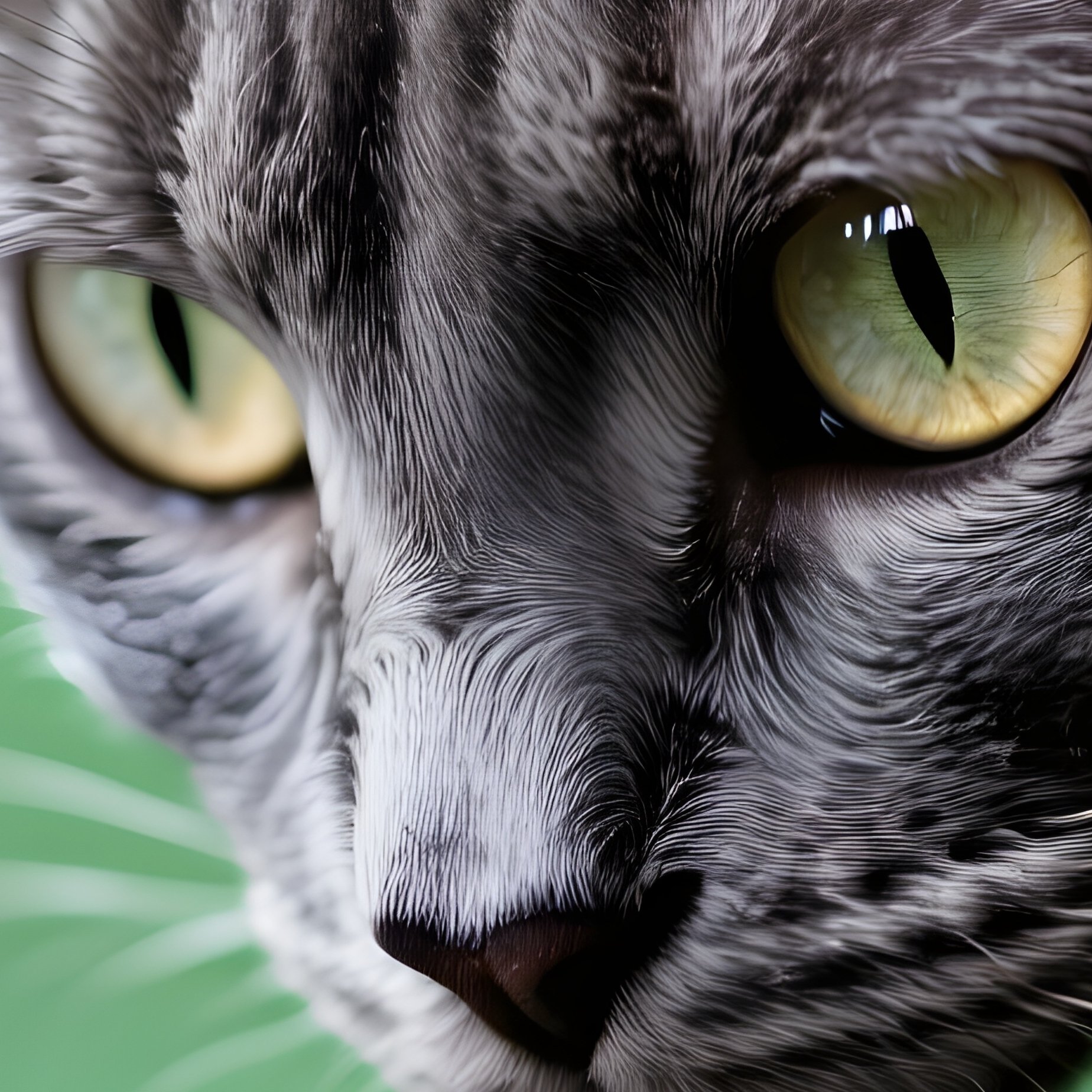 A Manx Cat Staring Intensely At A Bug Or Light Reflection - Full Resolution Quality Preview