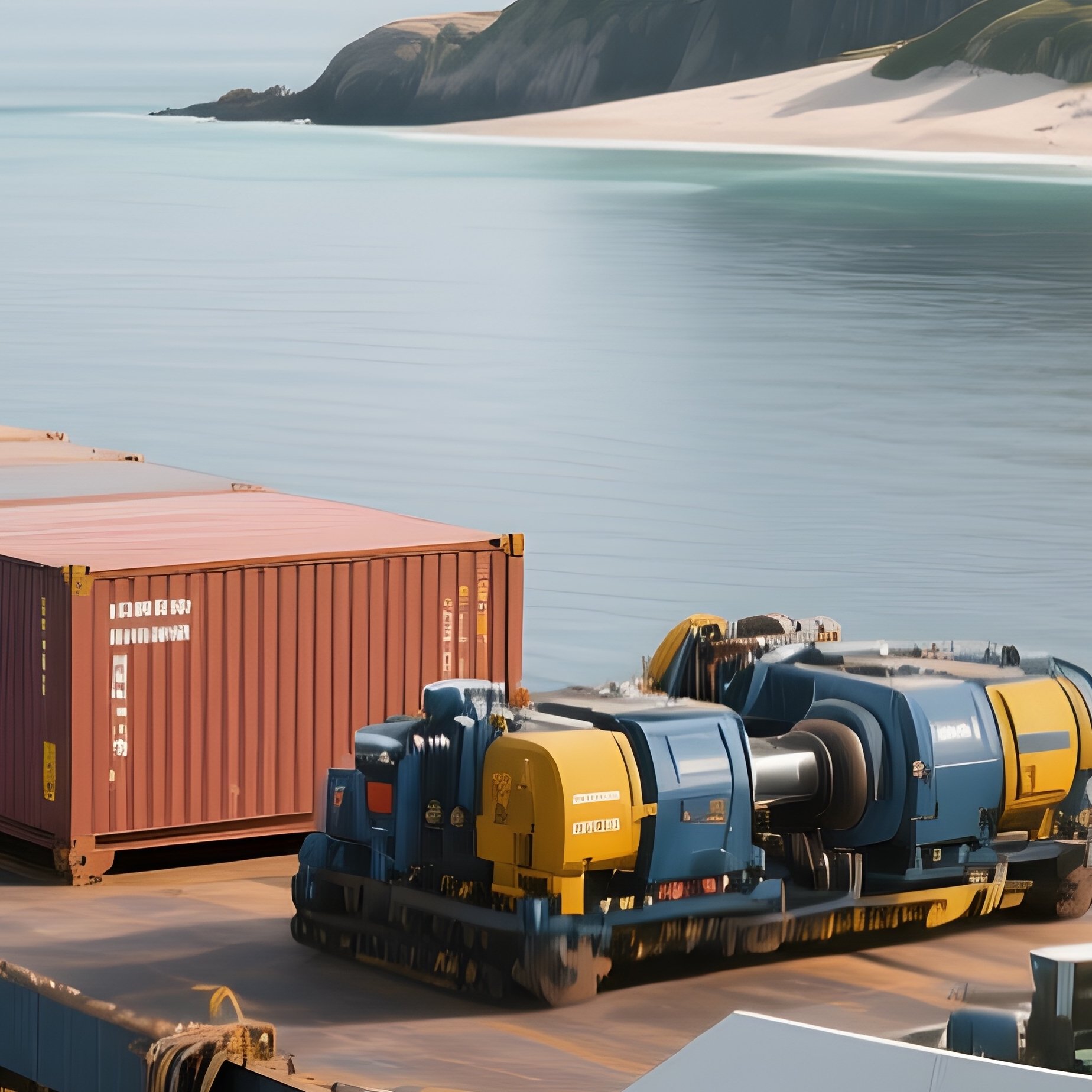 A Maritime Supply Craft Delivering Equipment To A Remote Island - Full Resolution Quality Preview