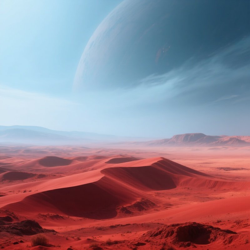 A Marslandscape With Red Dunes Science Fiction