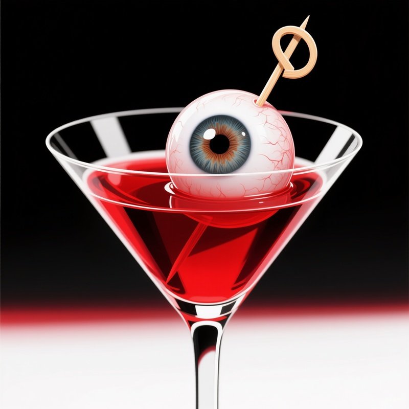 A Martini Glass With An Eyeball Surreal Martini
