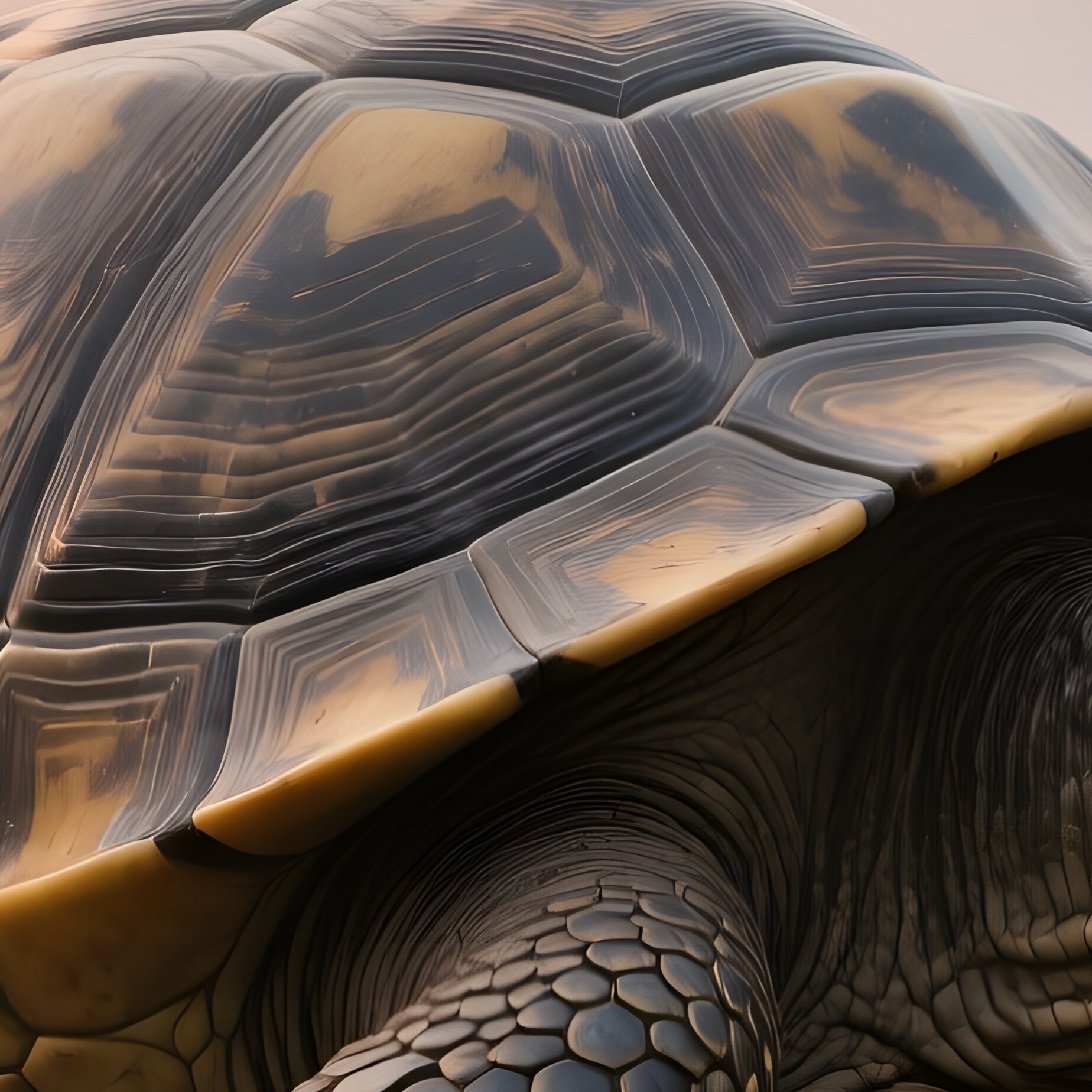 A Massive Stone Turtle Slowly Crossing A Misty Marsh At Dawn, Reeds Swaying, Sunrise Casting Amber - Full Resolution Quality Preview