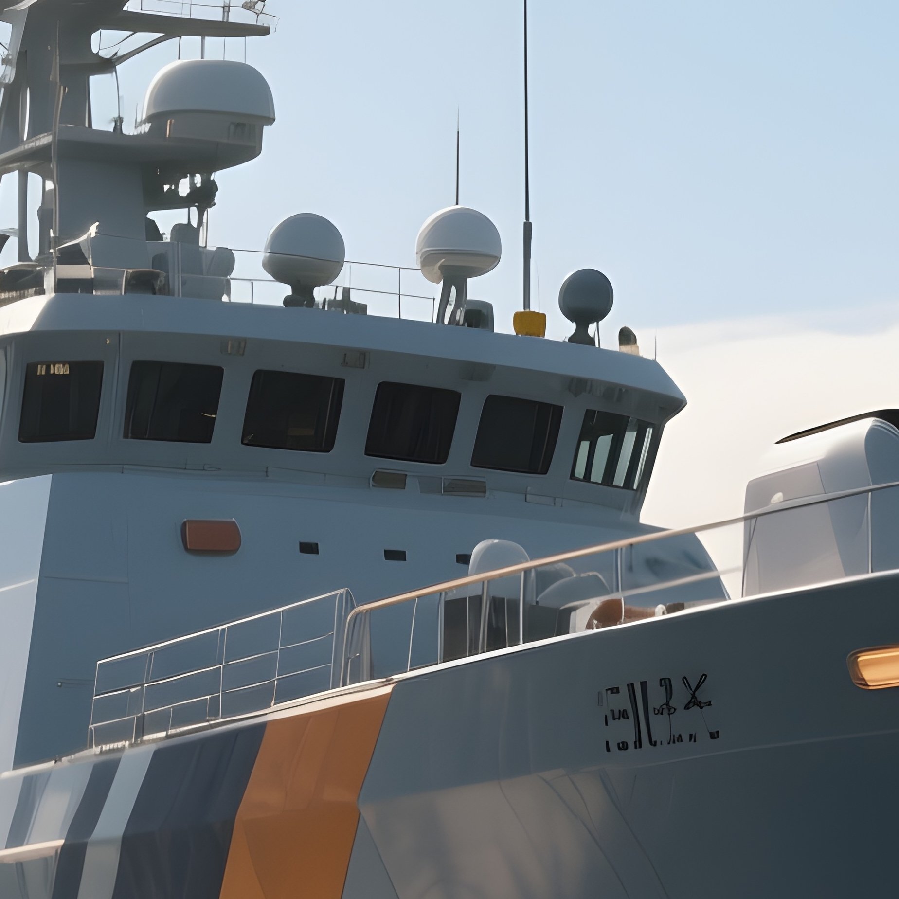 A Medium Patrol Vessel Cruising Under Harsh Midday Sun - Full Resolution Quality Preview
