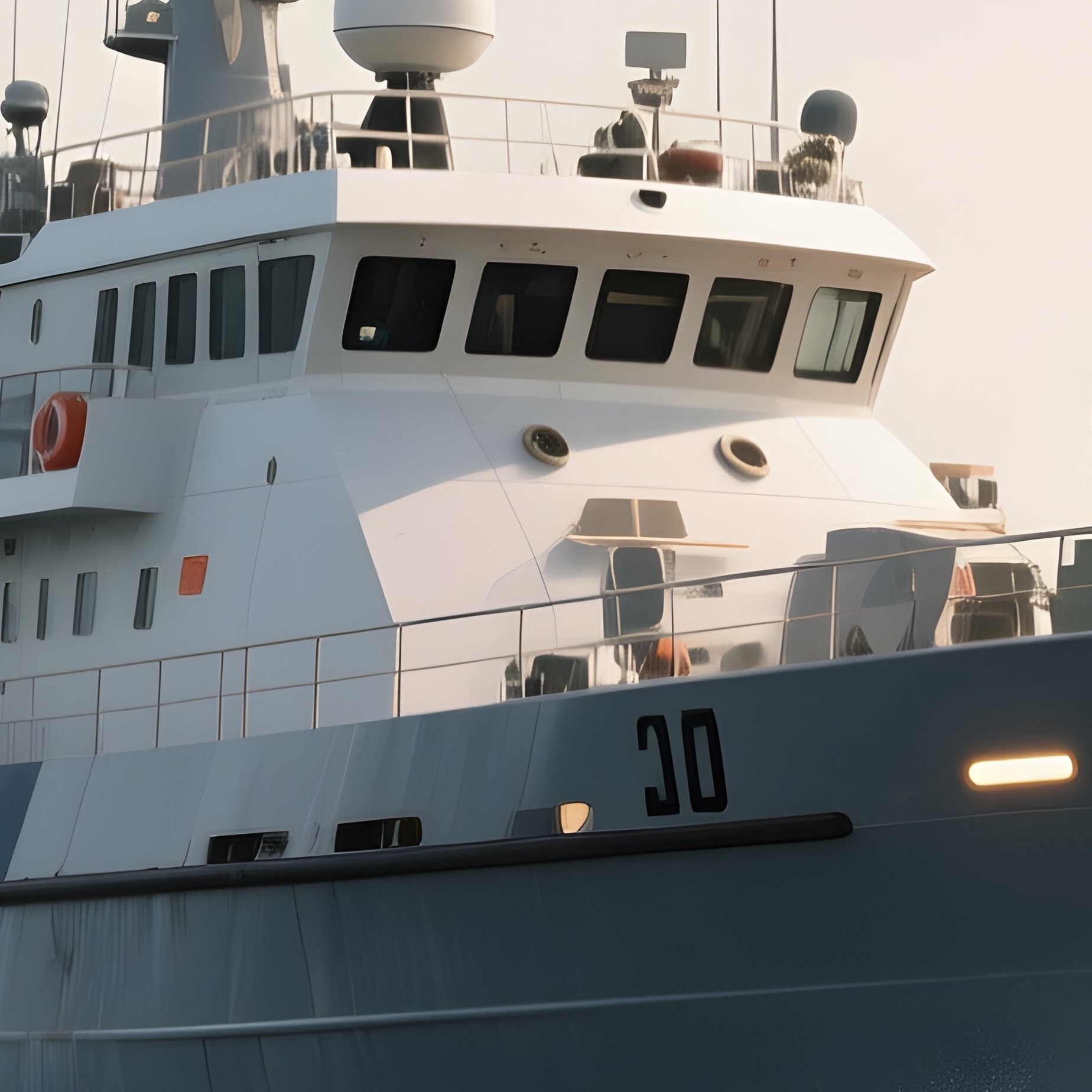 A Medium Patrol Vessel Monitoring Fishing Activity Offshore - Full Resolution Quality Preview