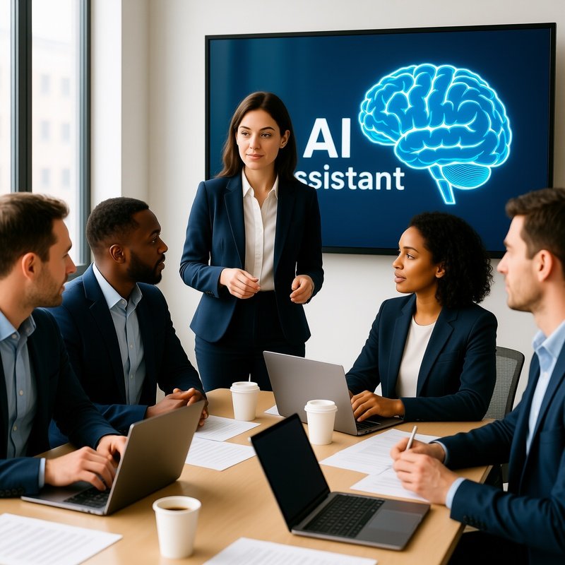 A Meeting Focused On Ai Technology In A Modern Office Setting Ai