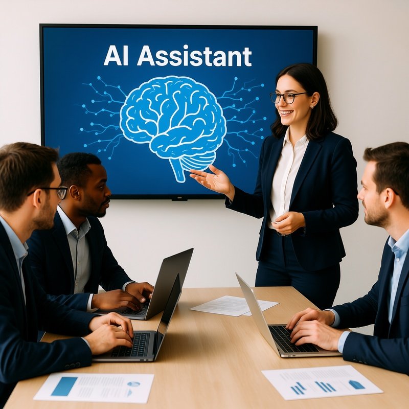A Meeting Focused On Ai Technology In A Modern Office Setting Ai