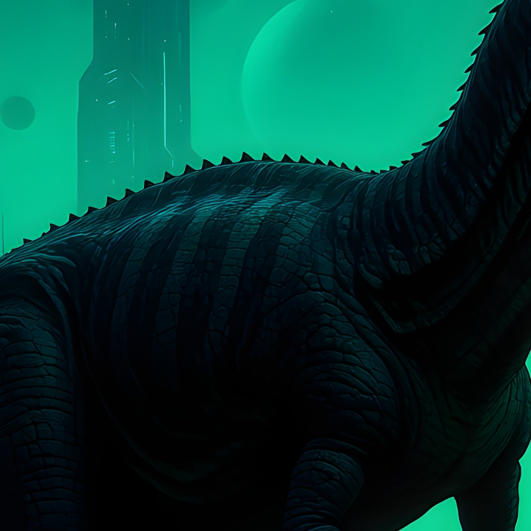 A Megalosaurus In Science Fiction Setting - Full Resolution Quality Preview