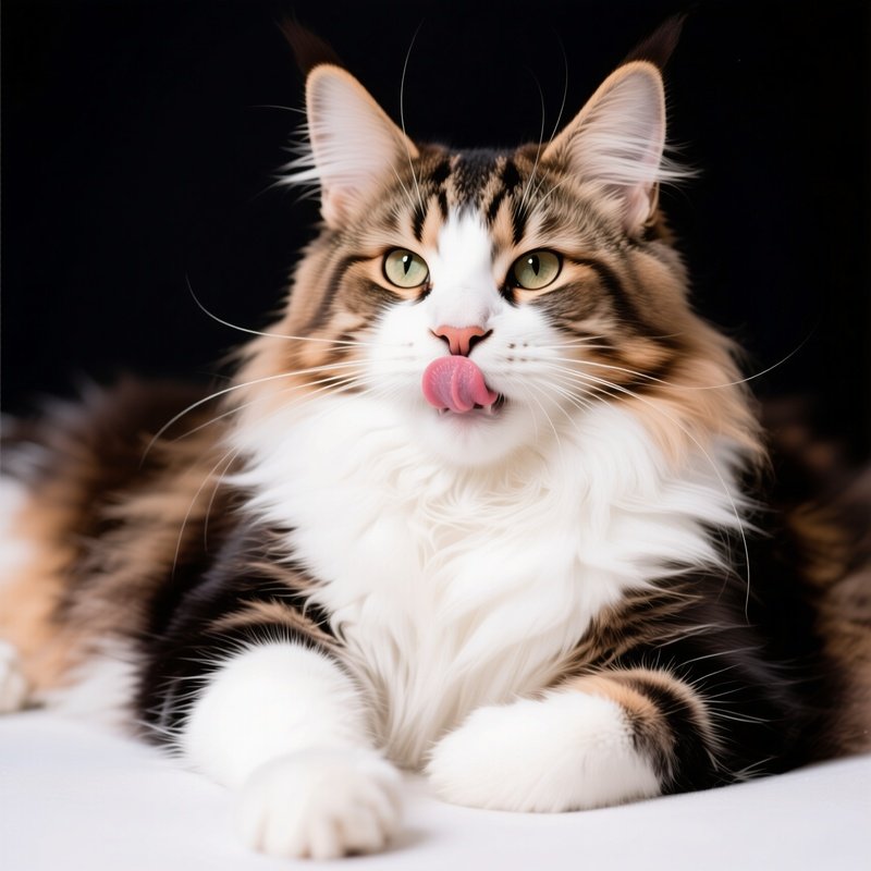 A Meme Of A Cat Sitting With Tongue Out
