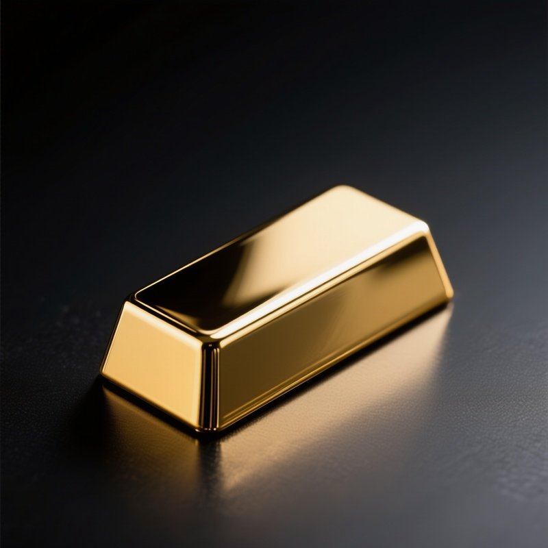 A Metallic Gold Bar Button Highly Reflective Unengraved