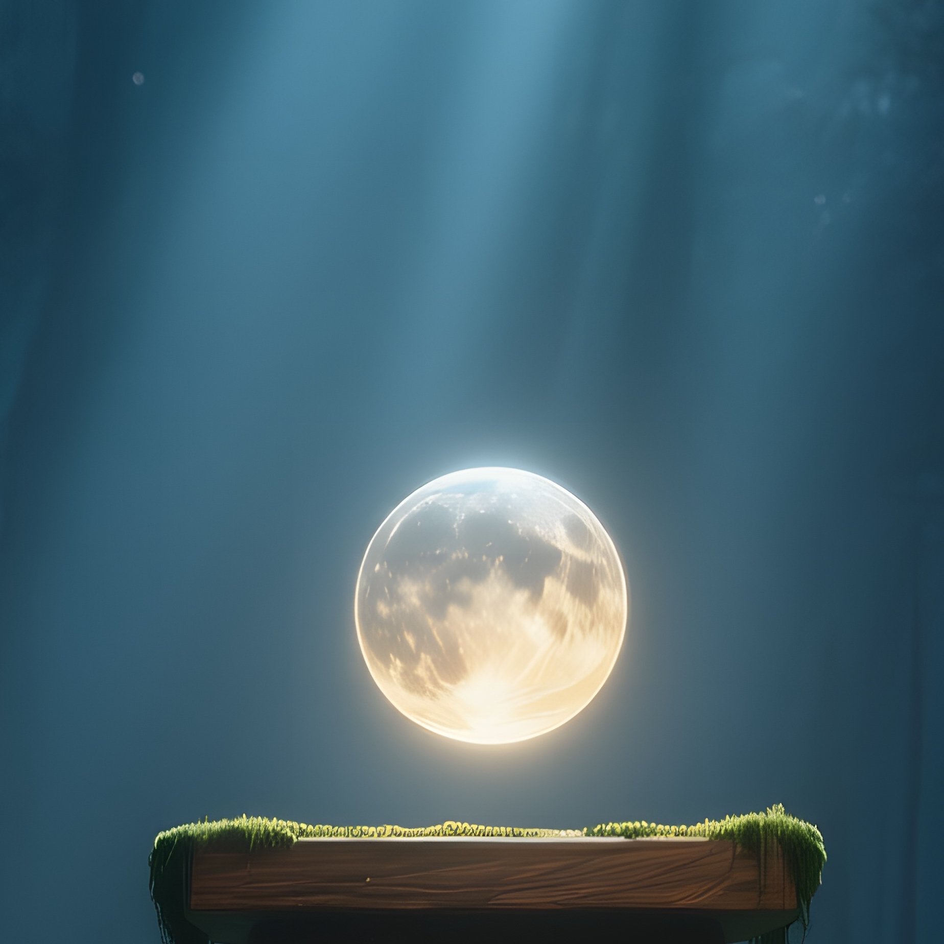 A Midnight Forest Altar Lit By Moonbeams Piercing The Canopy, Ancient Stones Covered In Moss, A - Full Resolution Quality Preview