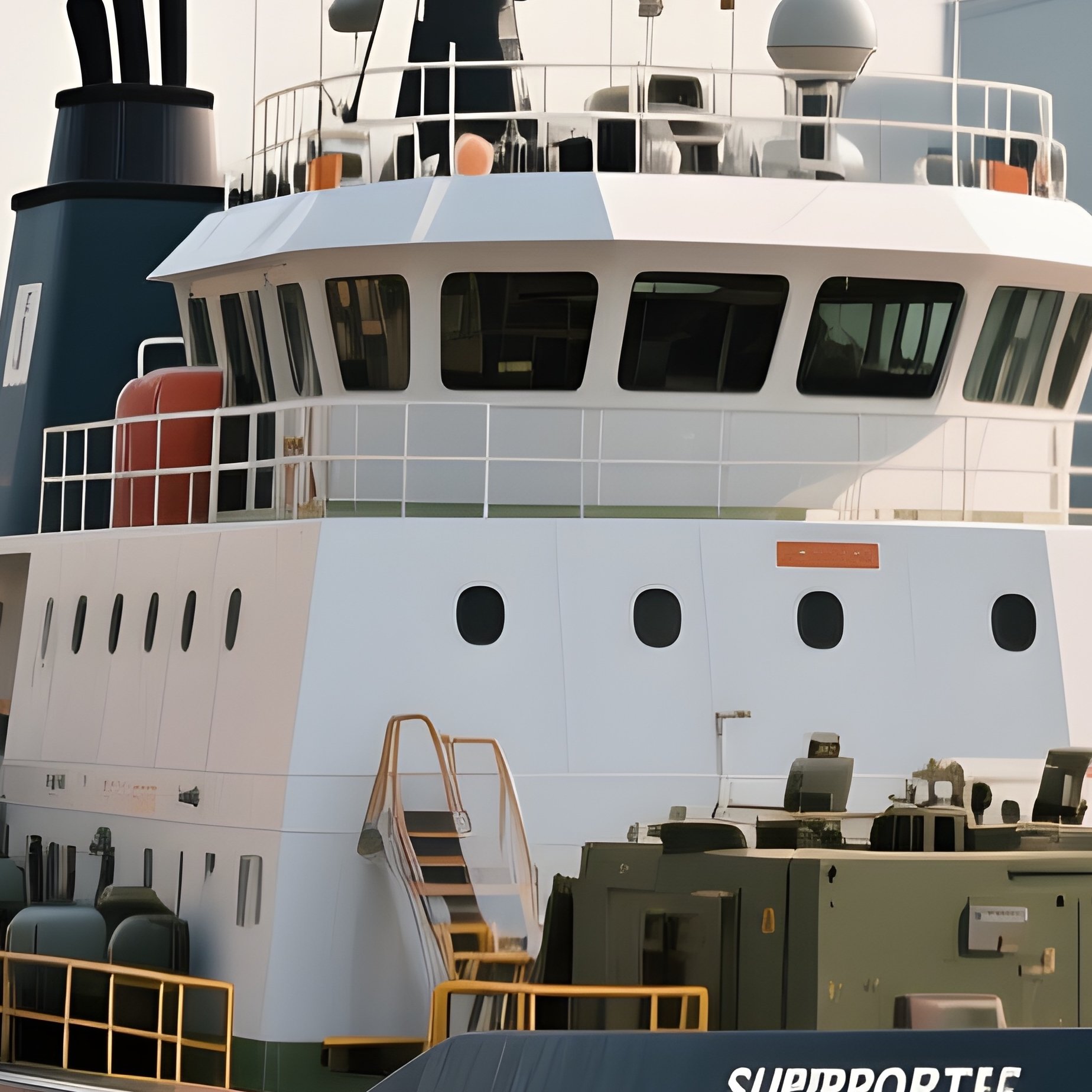 A Military Support Barge Near An Engineering Dock - Full Resolution Quality Preview