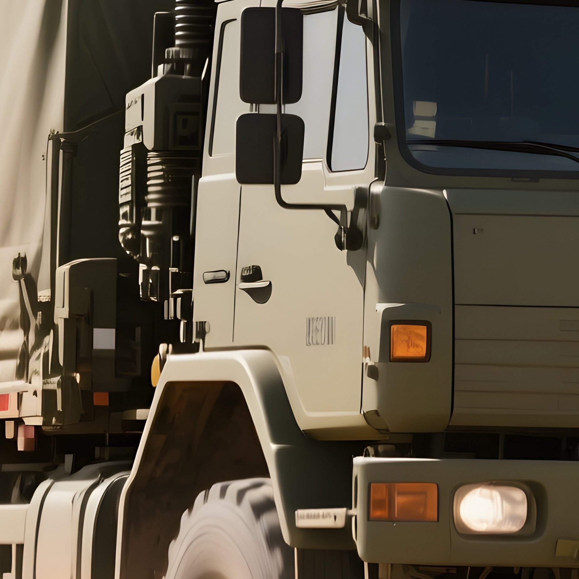 A Military Transport Truck Moving Through A Dusty Training Field - Full Resolution Quality Preview