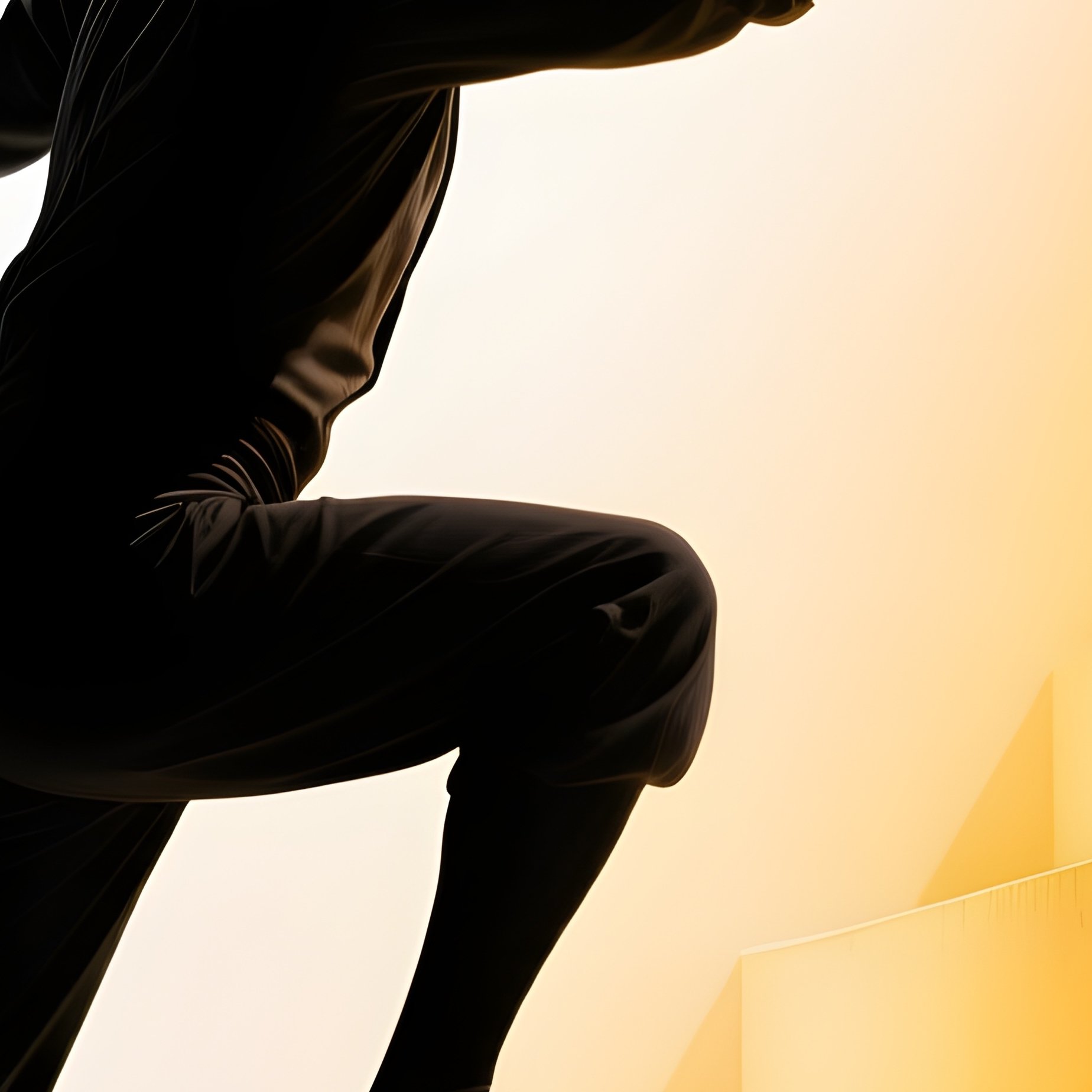 A Mime Climbing Invisible Stairs Under Soft Spotlight - Full Resolution Quality Preview