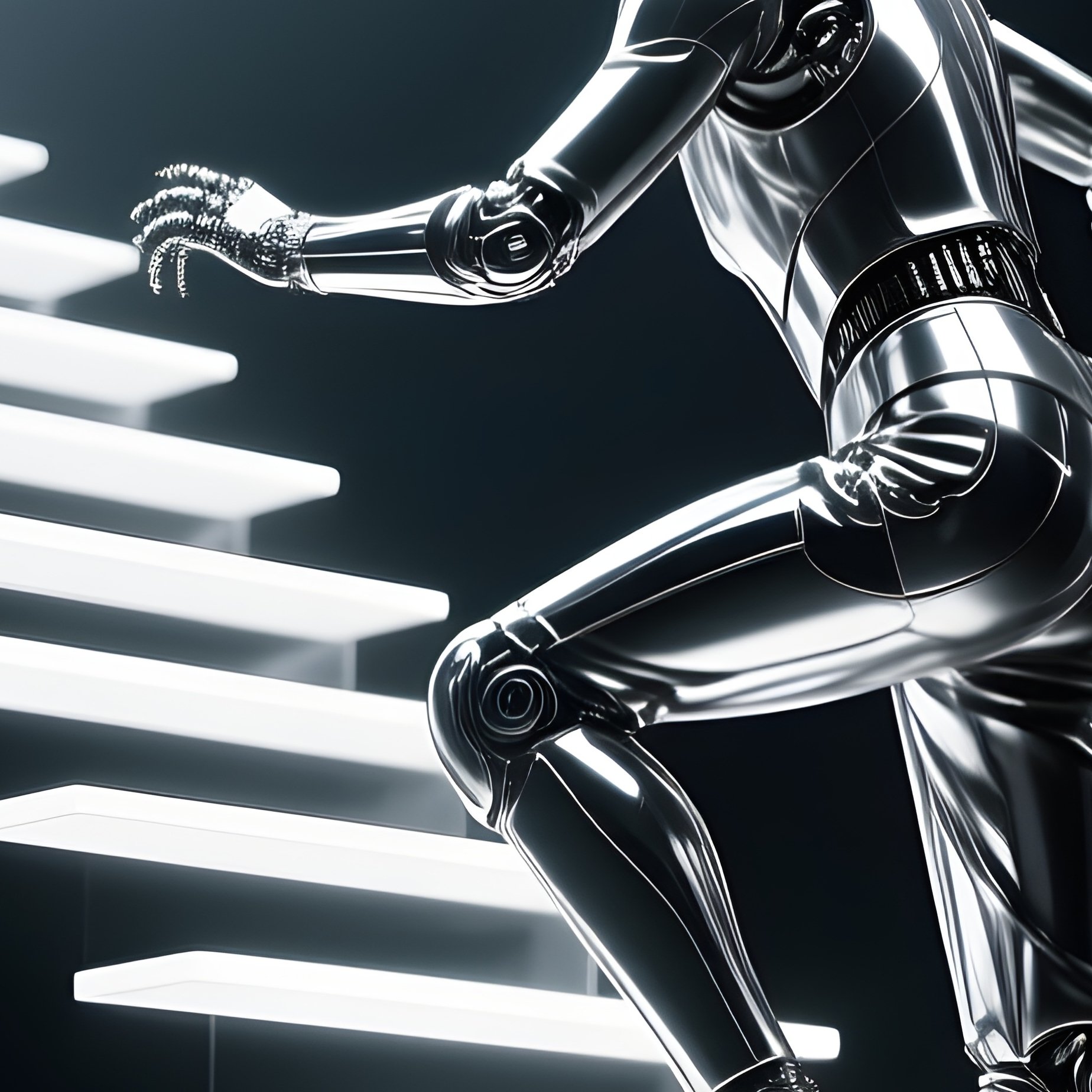 A Mime Climbing Invisible Stairs Under Soft Spotlight 3 - Full Resolution Quality Preview