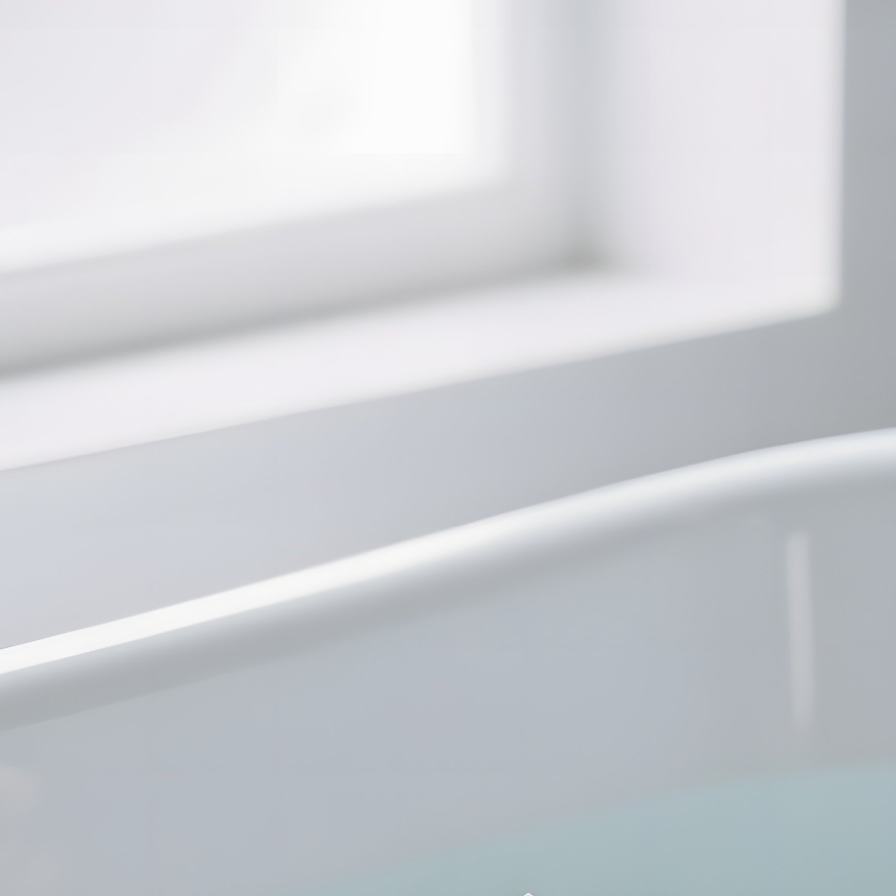 A Minimalist White Bathroom Featuring A Single Lotus Flower Floating In A Crystal Clear Bathtub, - Full Resolution Quality Preview