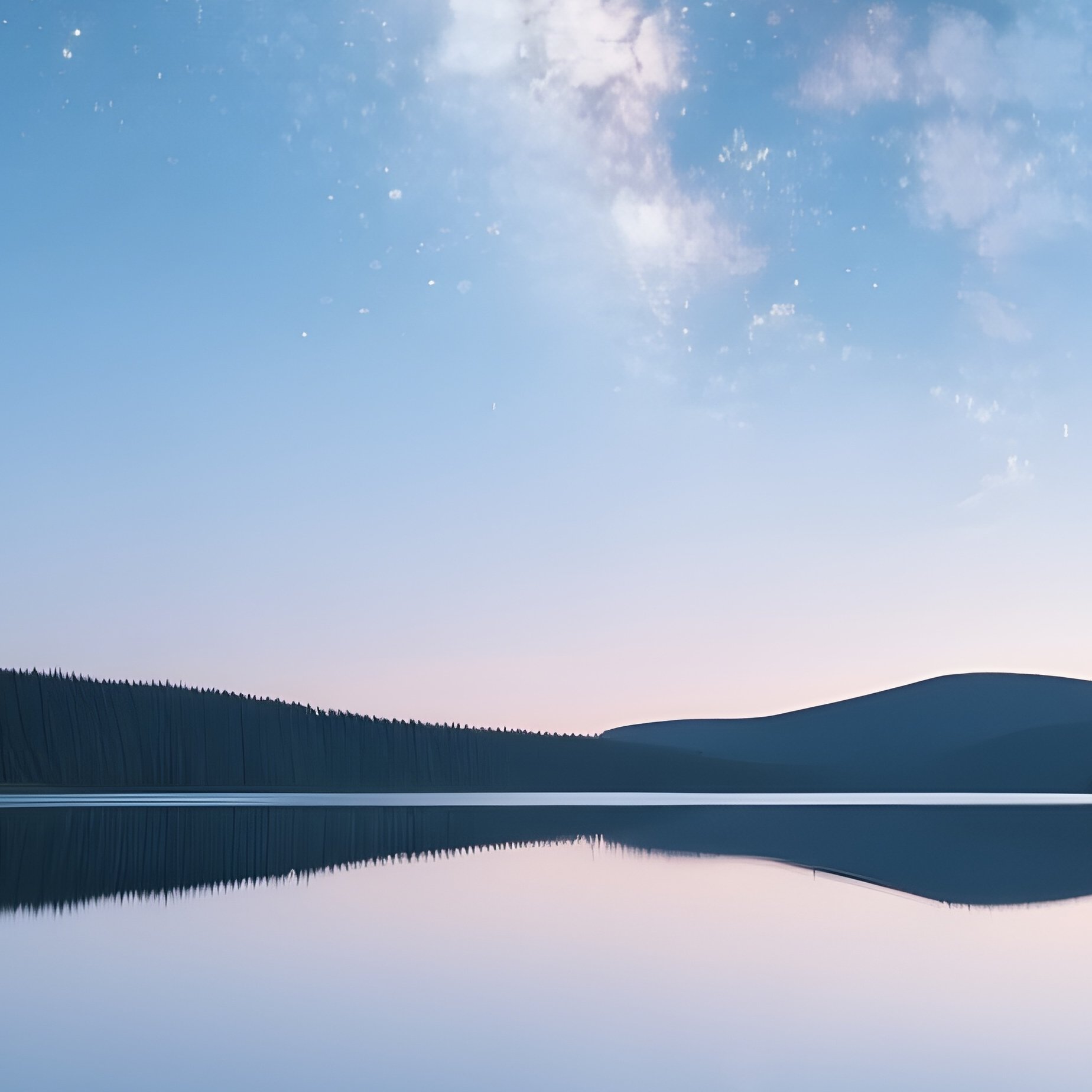 A Mirrored Lake Reflecting A Perfect Star Filled Sky. - Full Resolution Quality Preview