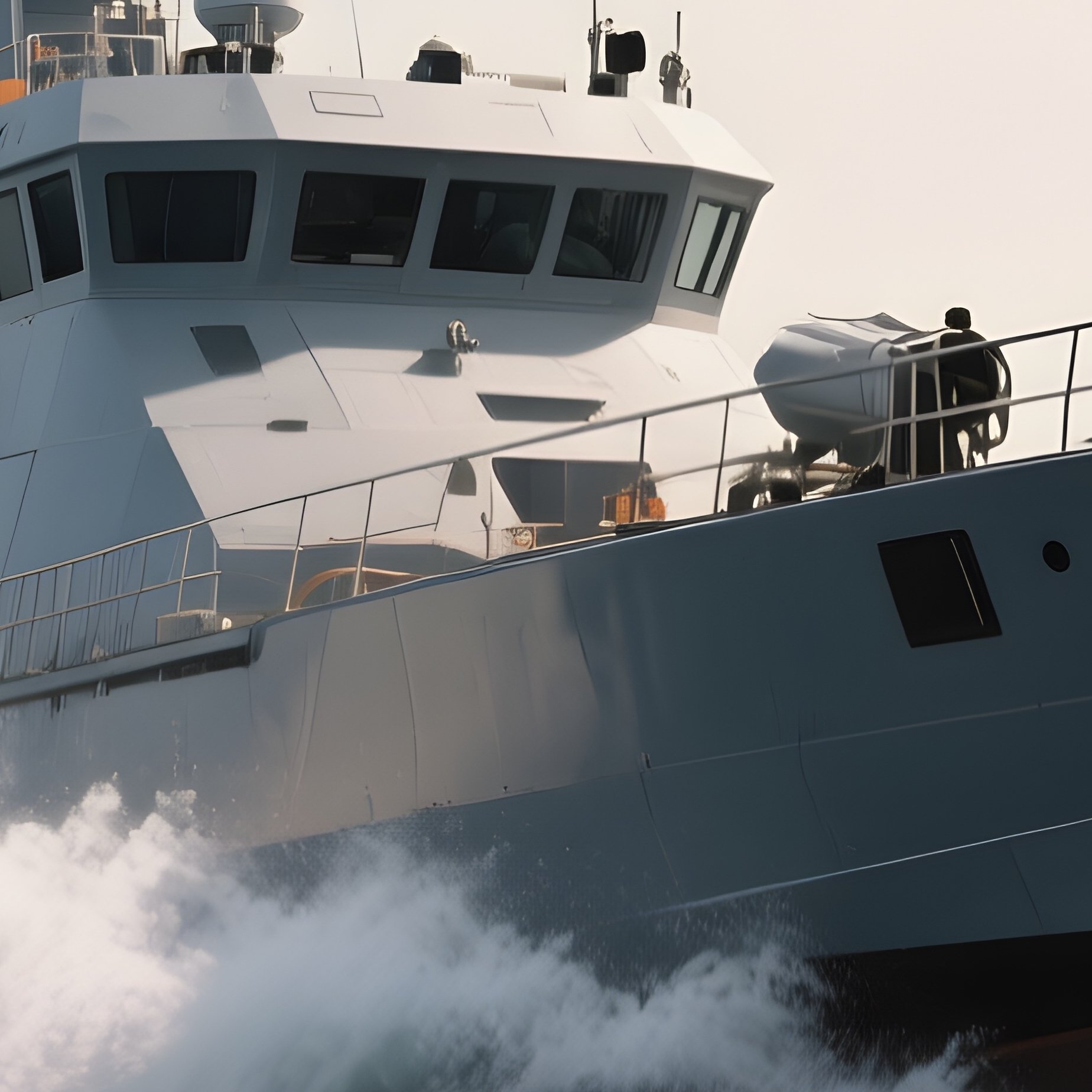 A Missile Boat Performing High Speed Maneuvers Offshore - Full Resolution Quality Preview