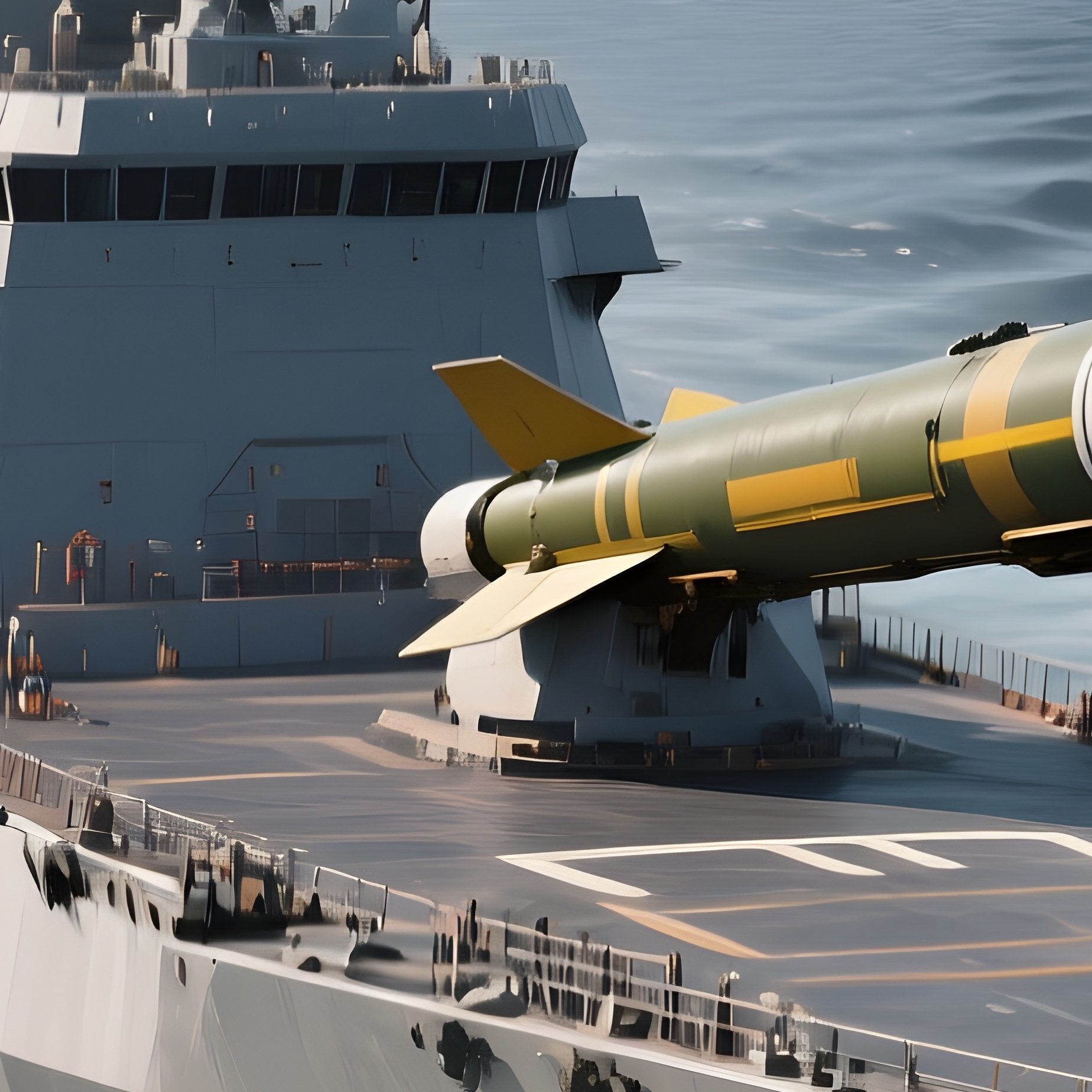 A Missile Cruiser Performing Wide Turning Maneuvers - Full Resolution Quality Preview