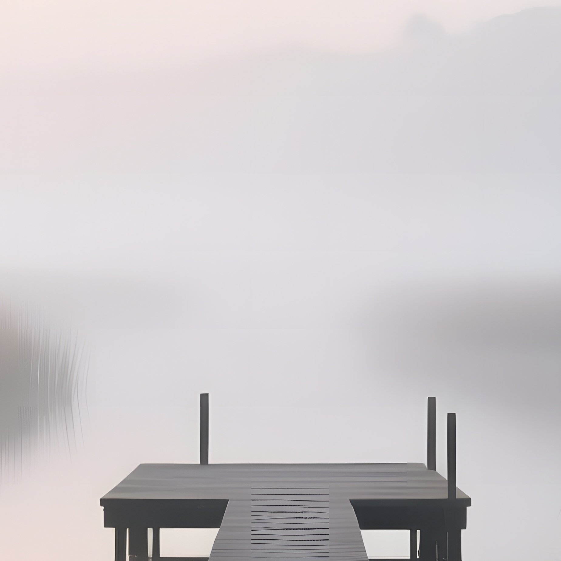 A Misty Dawn Over A Marshland Where Reeds Sway In Gentle Breezes, A Narrow Wooden Boardwalk Leading - Full Resolution Quality Preview