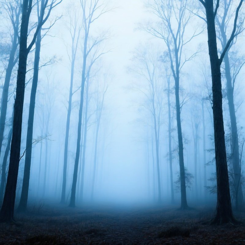 A Misty Forest Scene Forest Mist