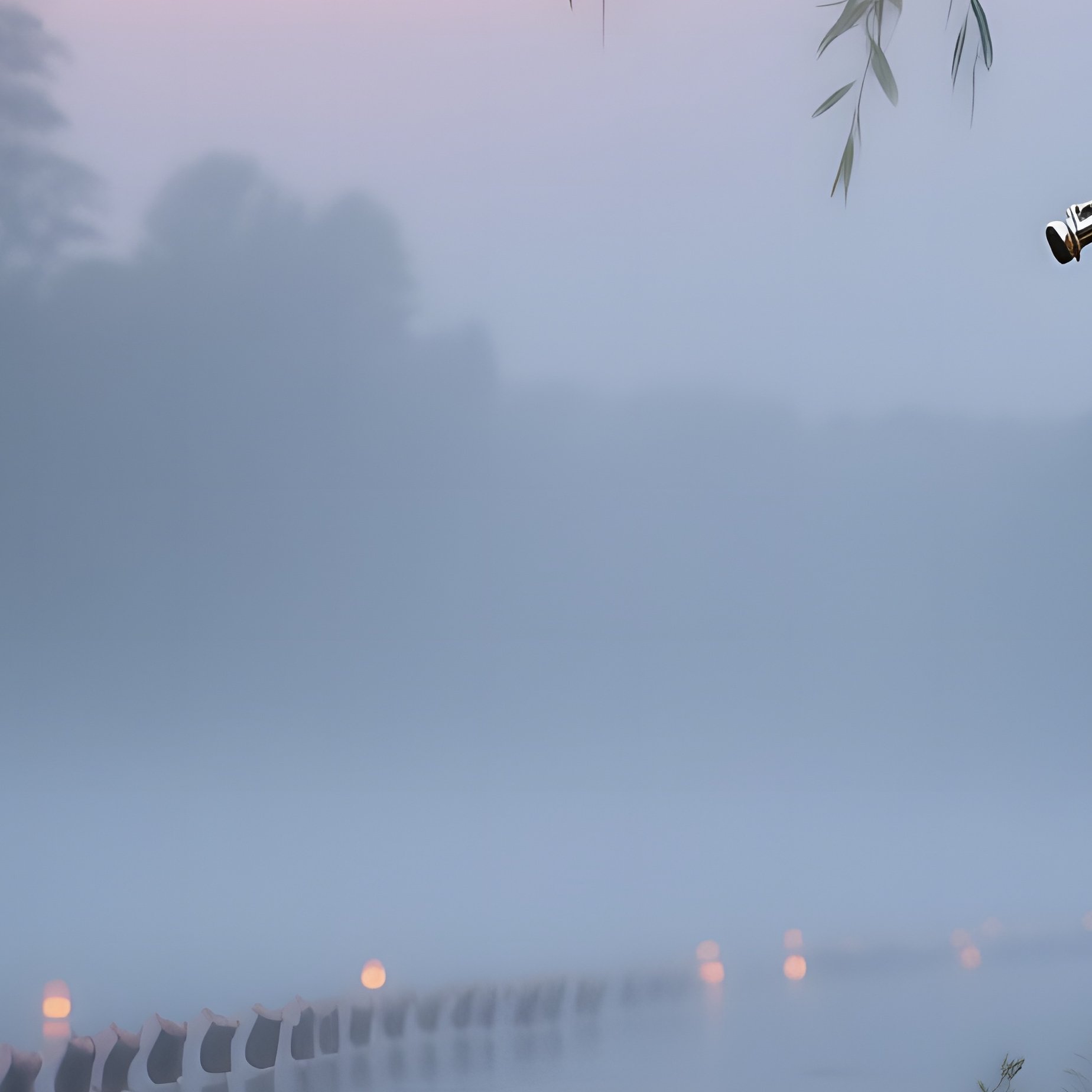 A Misty Riverbank At Twilight Where The Pied Piper Plays A Silver Flute, Enchanted Rats Following - Full Resolution Quality Preview