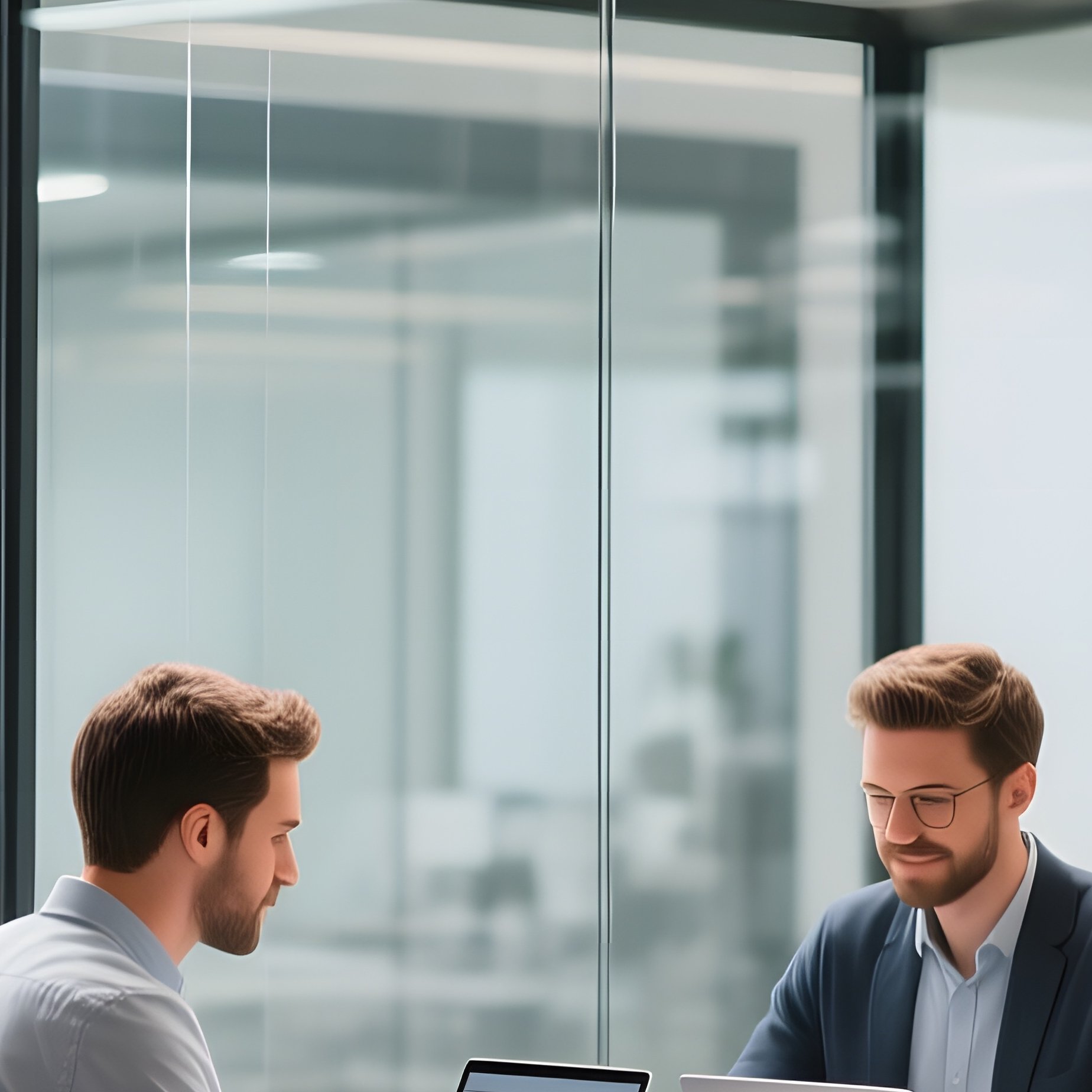 A Modern Coworking Space With Modular Glass Pods, Ergonomic Chairs, Abundant Natural Light From - Full Resolution Quality Preview