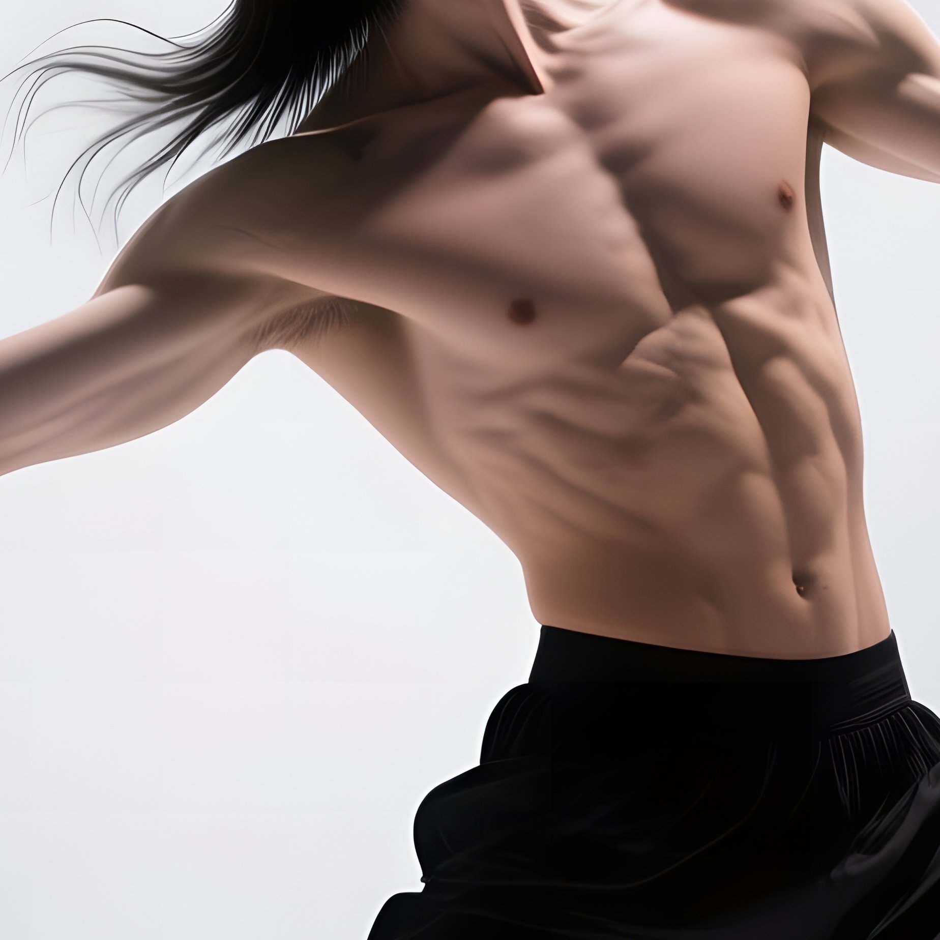 A Modern Dancer With An Avant‑Garde Shaved Sideburn And Long Flowing Beard Performs On A Stark - Full Resolution Quality Preview