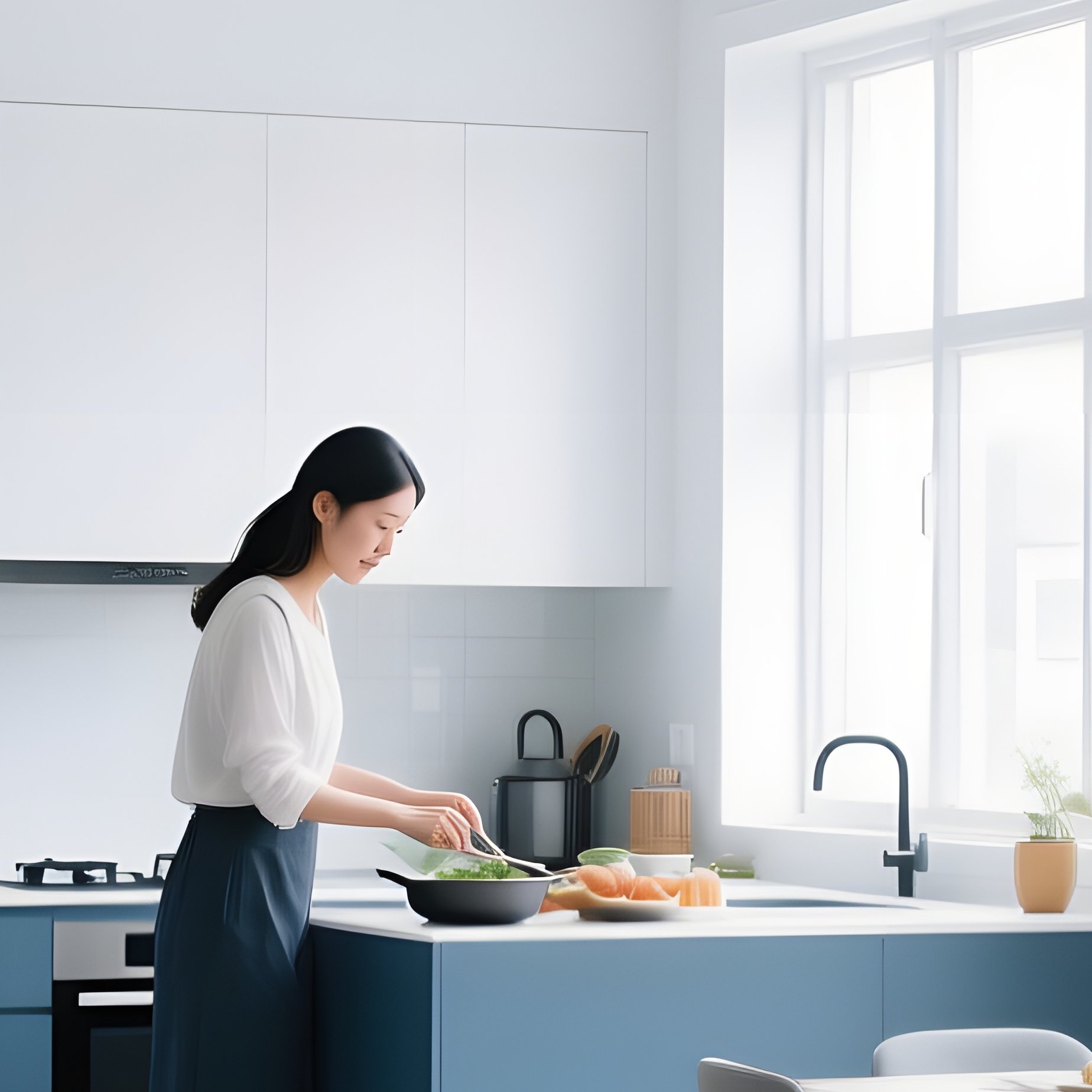 A Modern Living Space With People Engaged In Various Activities - Full Resolution Quality Preview