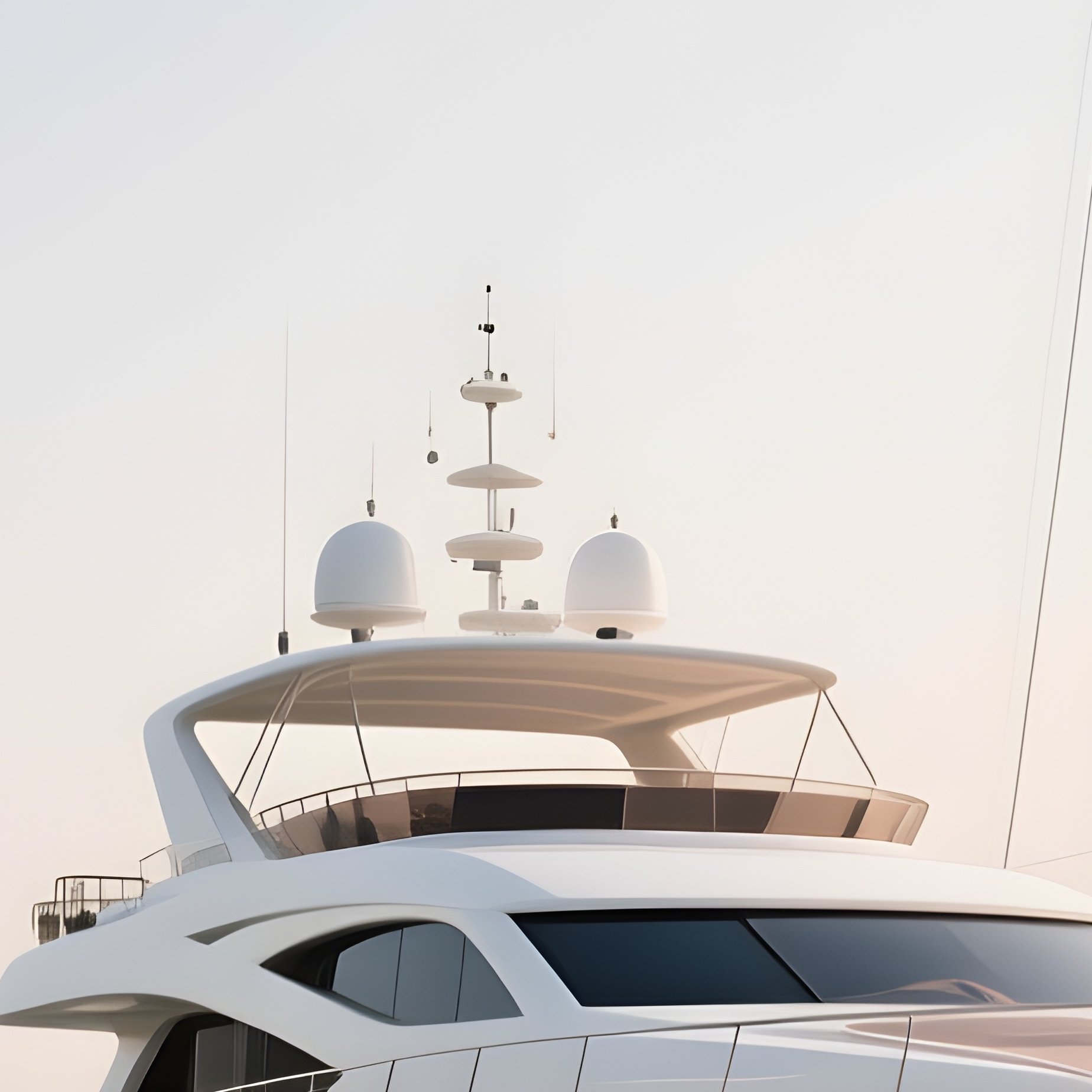 A Modern Yacht Leaving A Marina Surrounded By Tall Masts - Full Resolution Quality Preview
